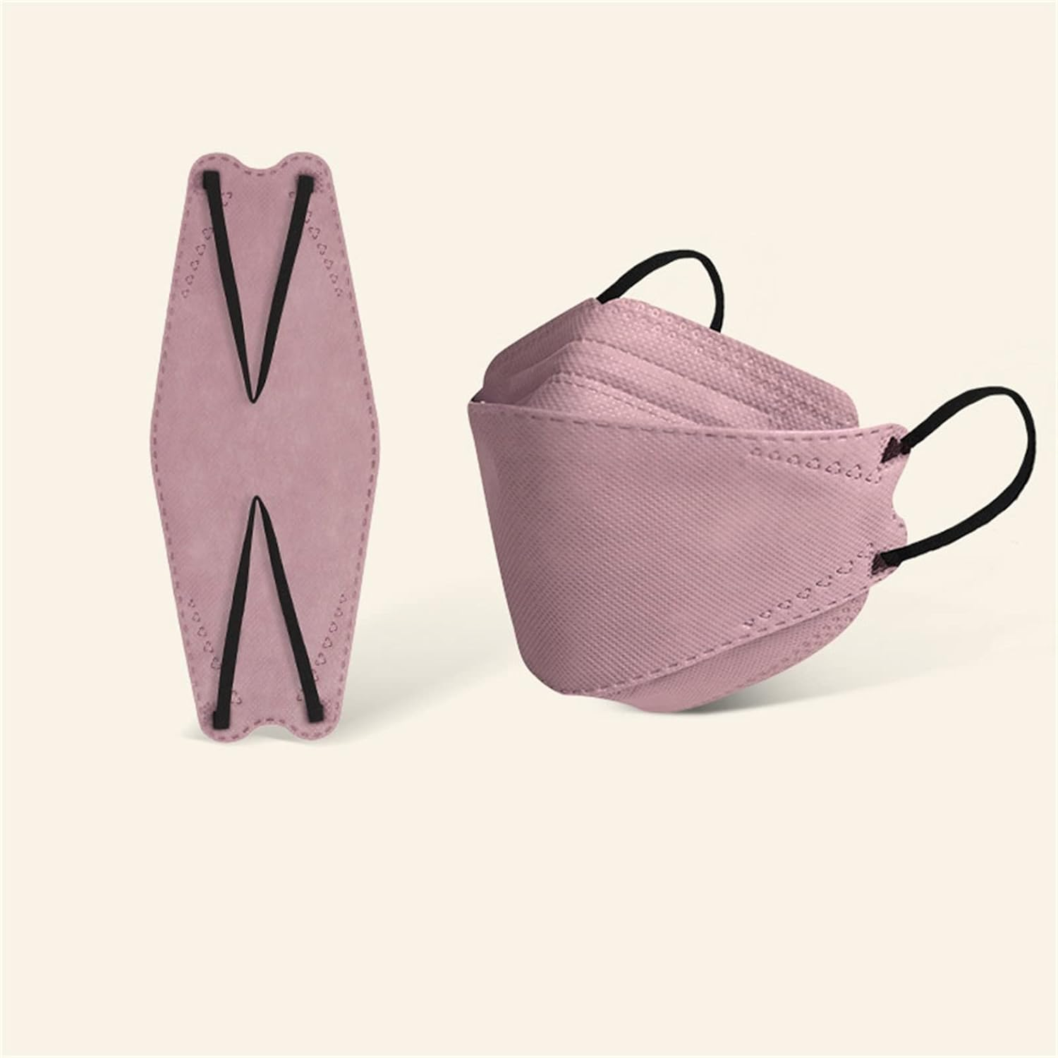 Waymine 50PCS KF94 Disposable 4-Layer Face Masks for Adult, Breathable Protective Fish Type Masks 3D Design Face Mask 4-Layers Cup Dust Masks for Women Men Glasses Wearers image number 6