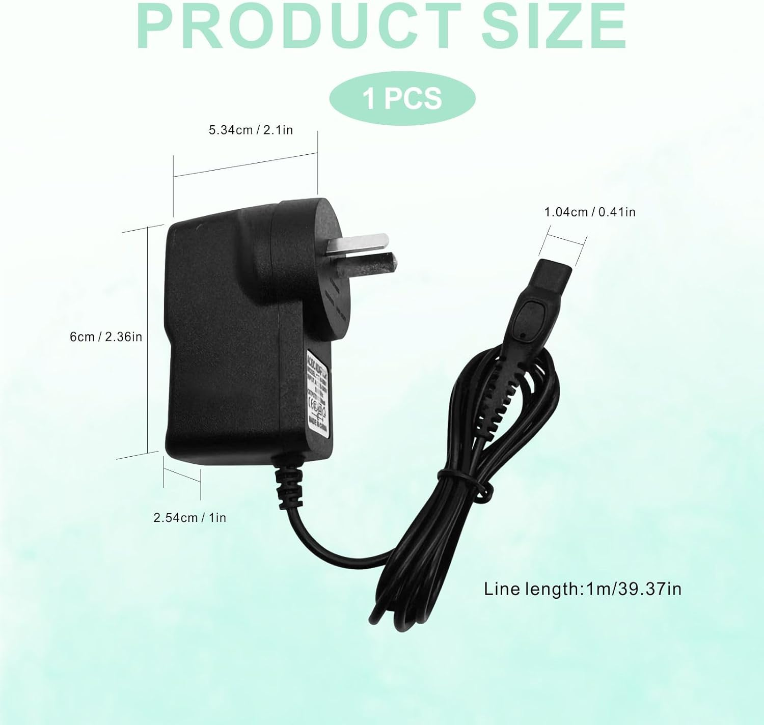 15V 5.4W Cable for Philips Trimmer Charger Fit for Philips Shaver HQ8505 HQ RQ QG RQ QT at PT Series, Cord for Multigroom Beard Trimmer, Electric Shaver Charger Power Adapter Supply image number 4