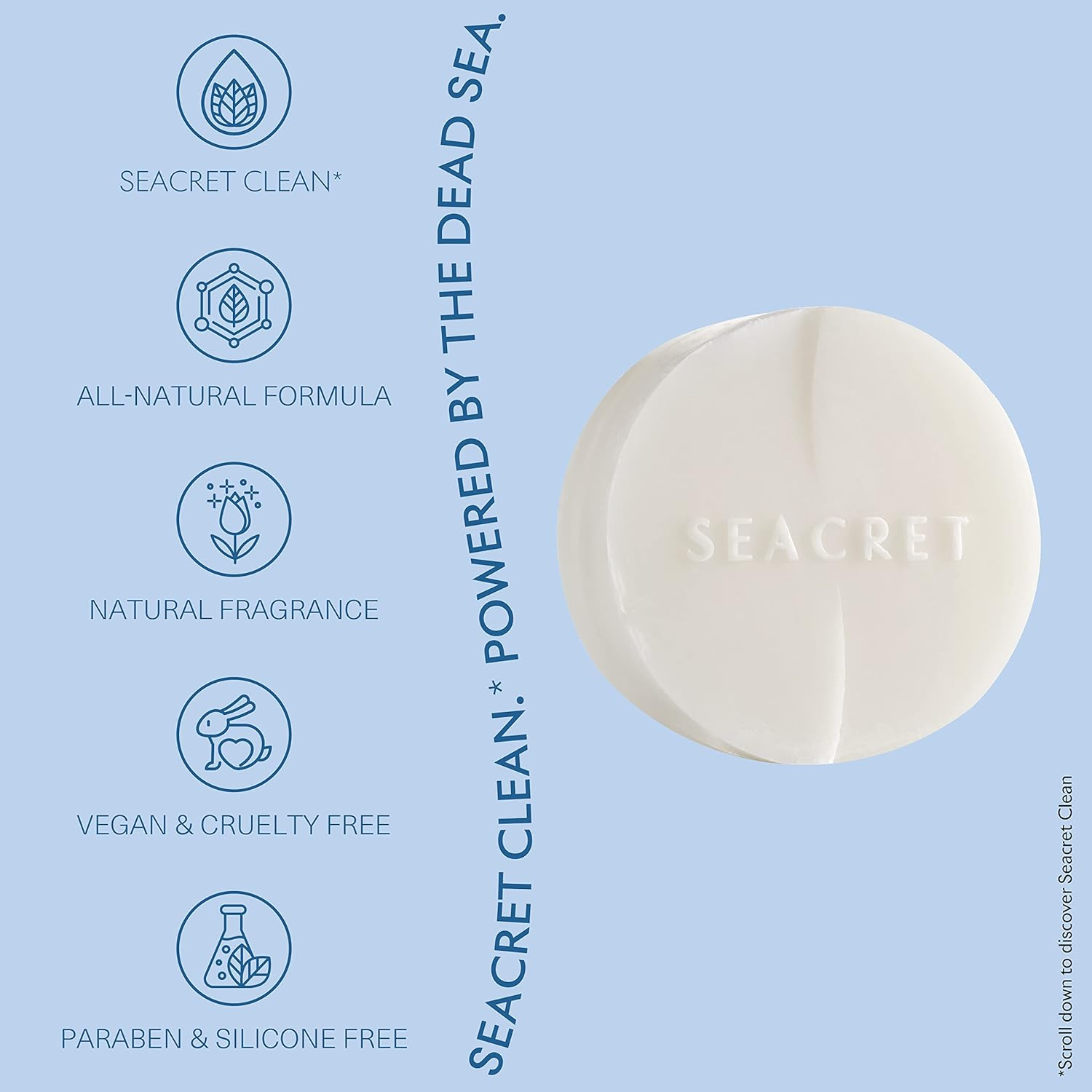 SEACRET Soap Bar - Natural Soap with Dead Sea Minerals & Olive Oil for Nourished Glowing Skin. 4.4 Oz image number 5