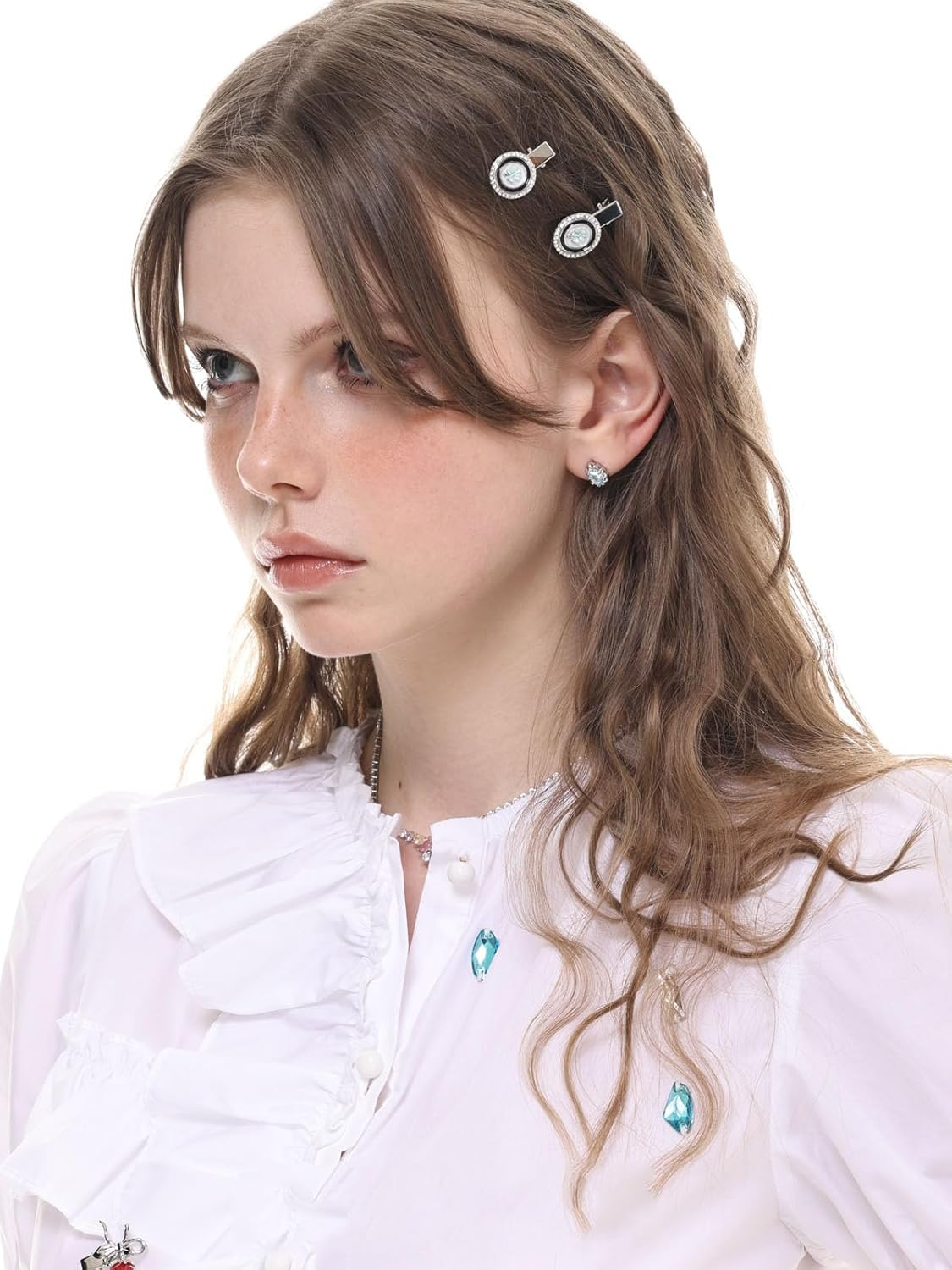 5PCS Mini Rhinestone Hair Clips, Small Hair Clips Colored Zircon Hair Accessories Sweet Mini Barrettes Bangs Hair Clips for Women Girls image number 4