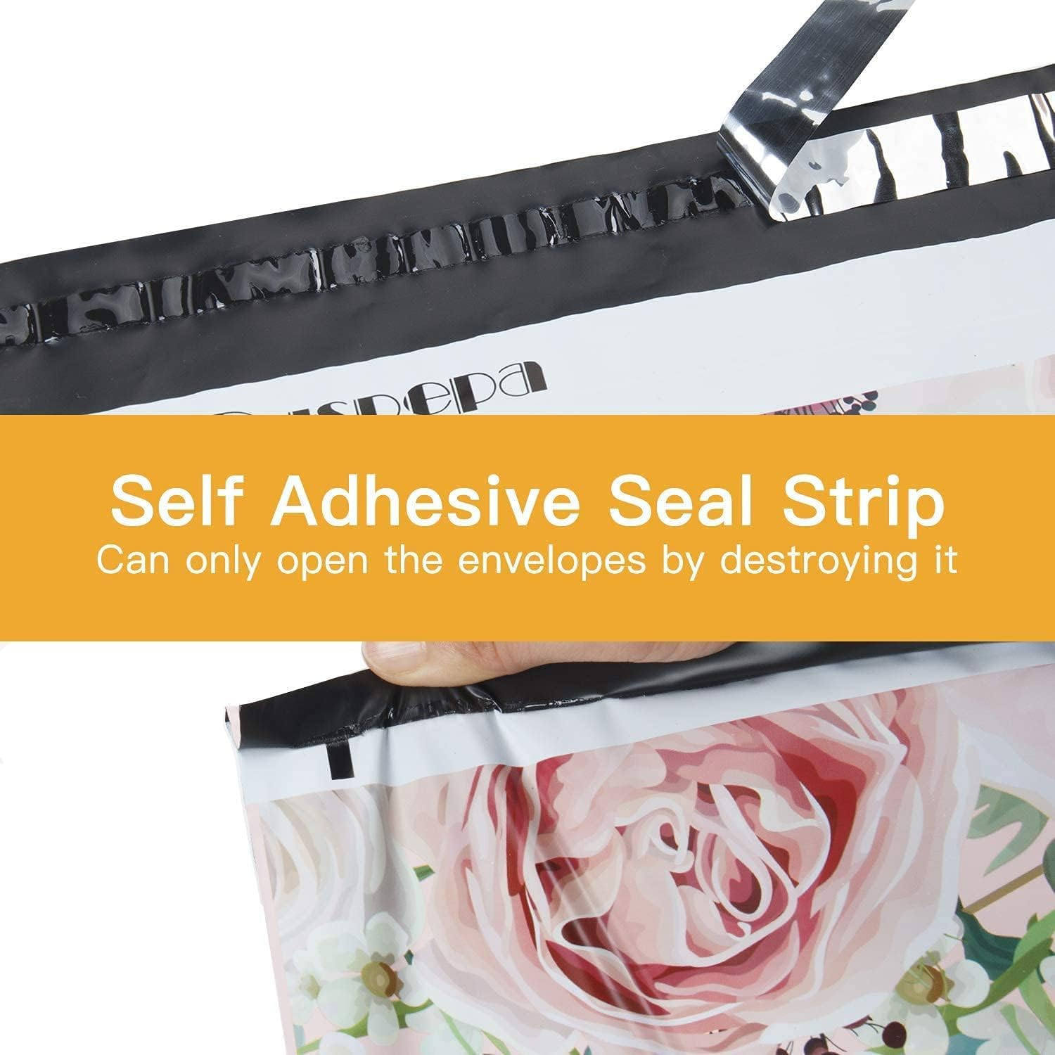 Postage Bags 30X40Cm - 3 Mil Heavy Duty - Tear-Resistant with Self-Sealing Strip Thank You and Flower Design Pink Shipping Bags for Gift Clothes Shoes Packaging, Mailing - 50 Pack