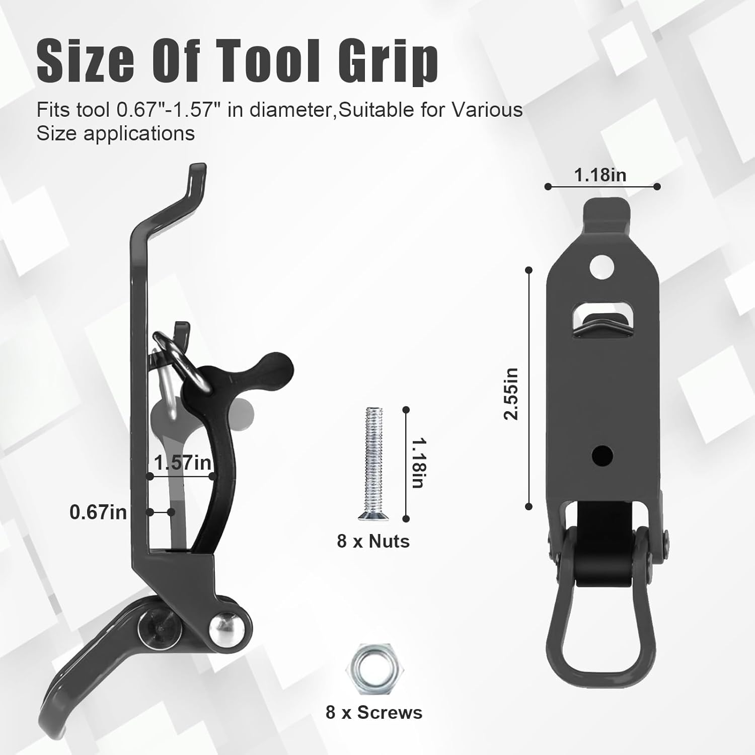 4Pcs Shovel Mount for Roof Rack, Metal Rubber Clamp Mounting Brackets Kit, Shovel Holder for Truck, Car Accessories for Boats,Military Equipment,Overlanding Gear, Quick Release Axe Tool Holder image number 2