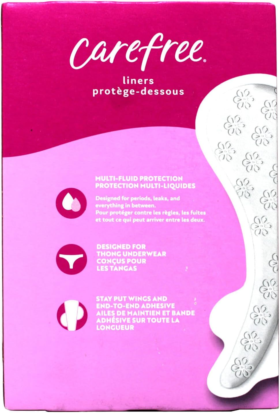Carefree Thong Pantiliners, Regular Protection, Unscented, 196 Pantiliners (4 X 49 Count Boxes) image number 1