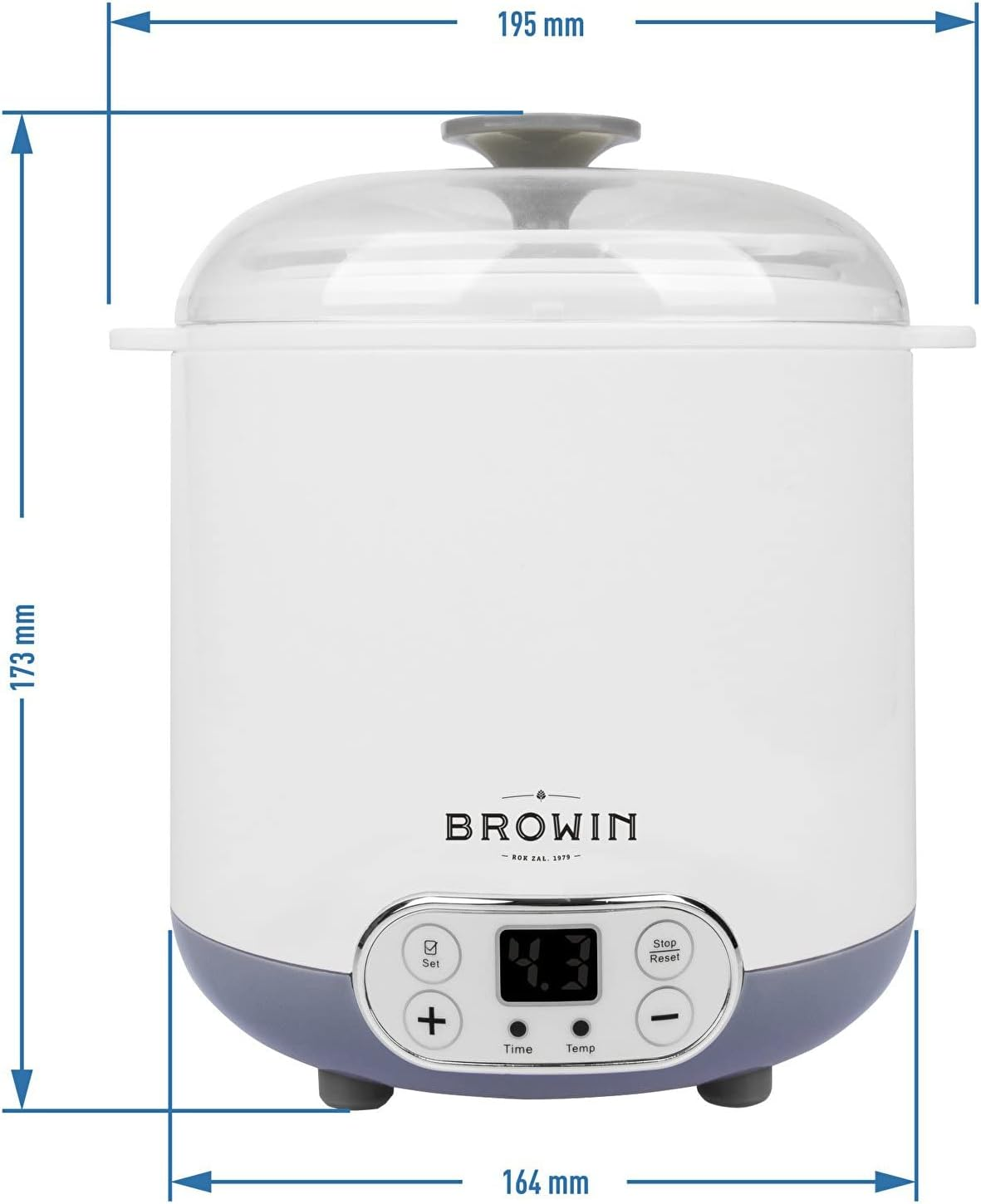 Browin 801013 Multifunctional Cheese and Yoghurt Device with 1.5 L Thermostat, White, Grey, Medium, Mittler image number 1