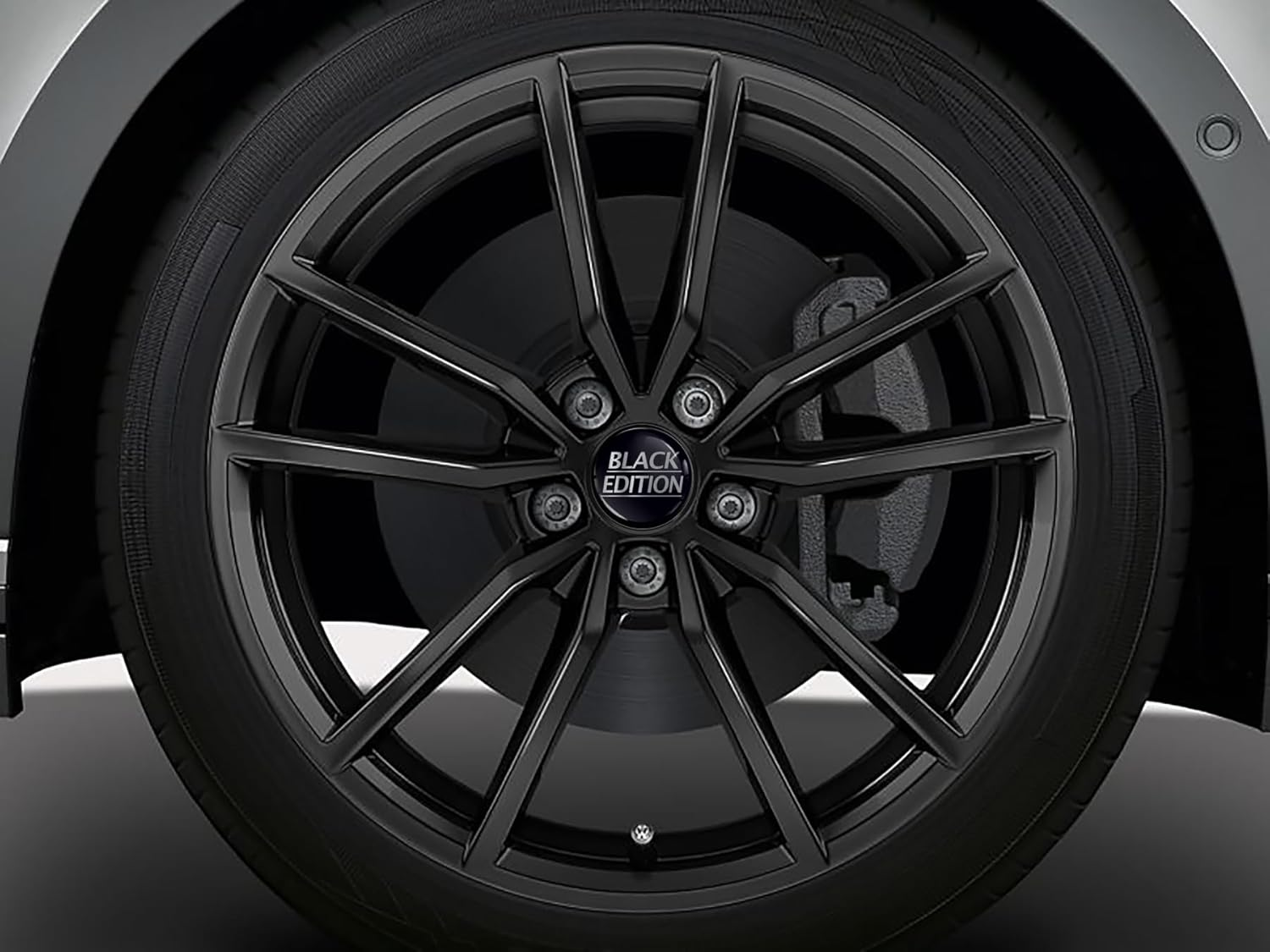 Compatible with VW 65 Mm Wheel Hub Cover for Alloy Wheels Wheel Centre Cap Hub Caps Black Edition Silver Logo CV 60 image number 2