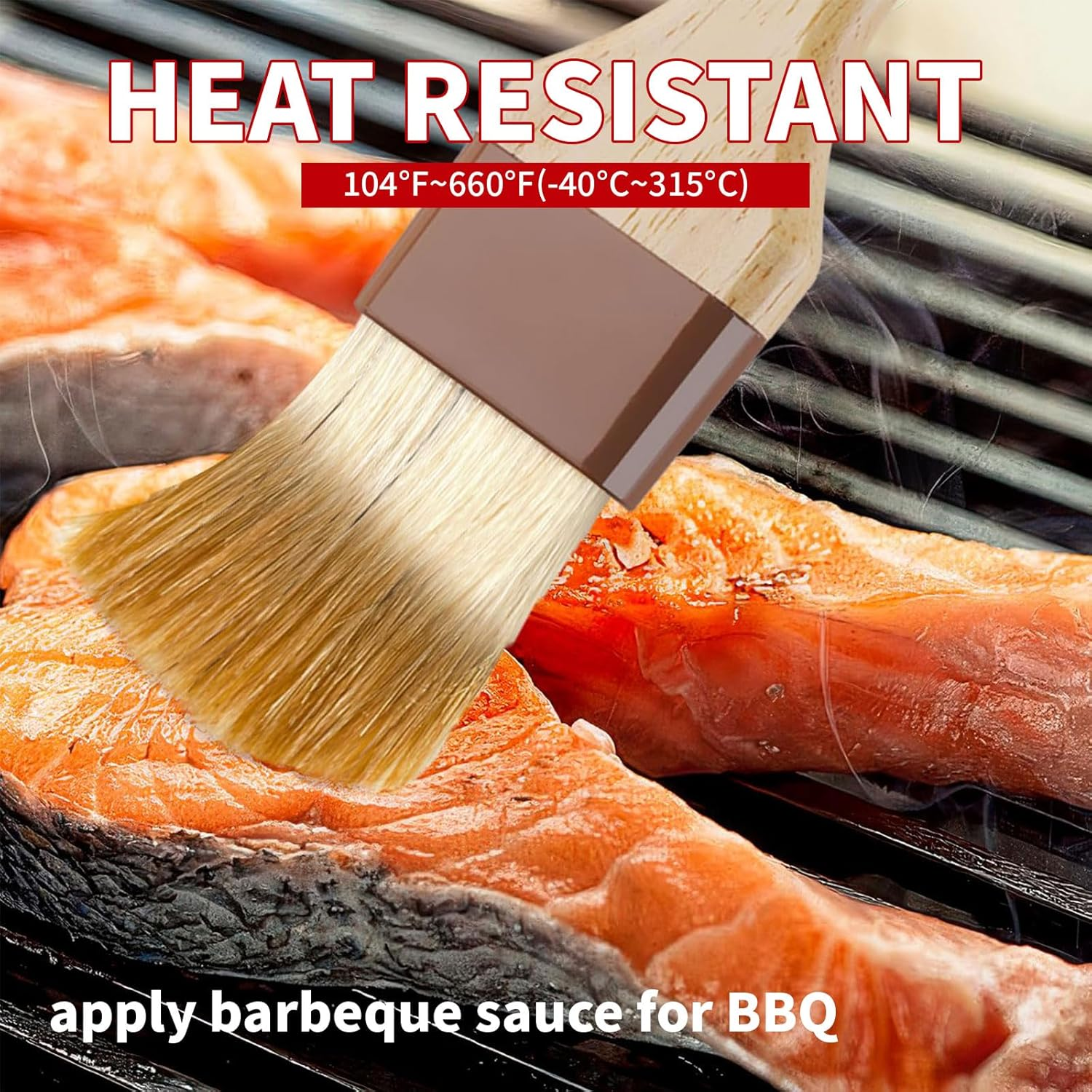 3PCS Silicone Basting Brush Set with Rubberwood Handles Heat Resistant Oil and Pastry Brushes for Cooking Baking BBQ Easy to Clean Kitchen Brushes for Home and Outdoor Use image number 3