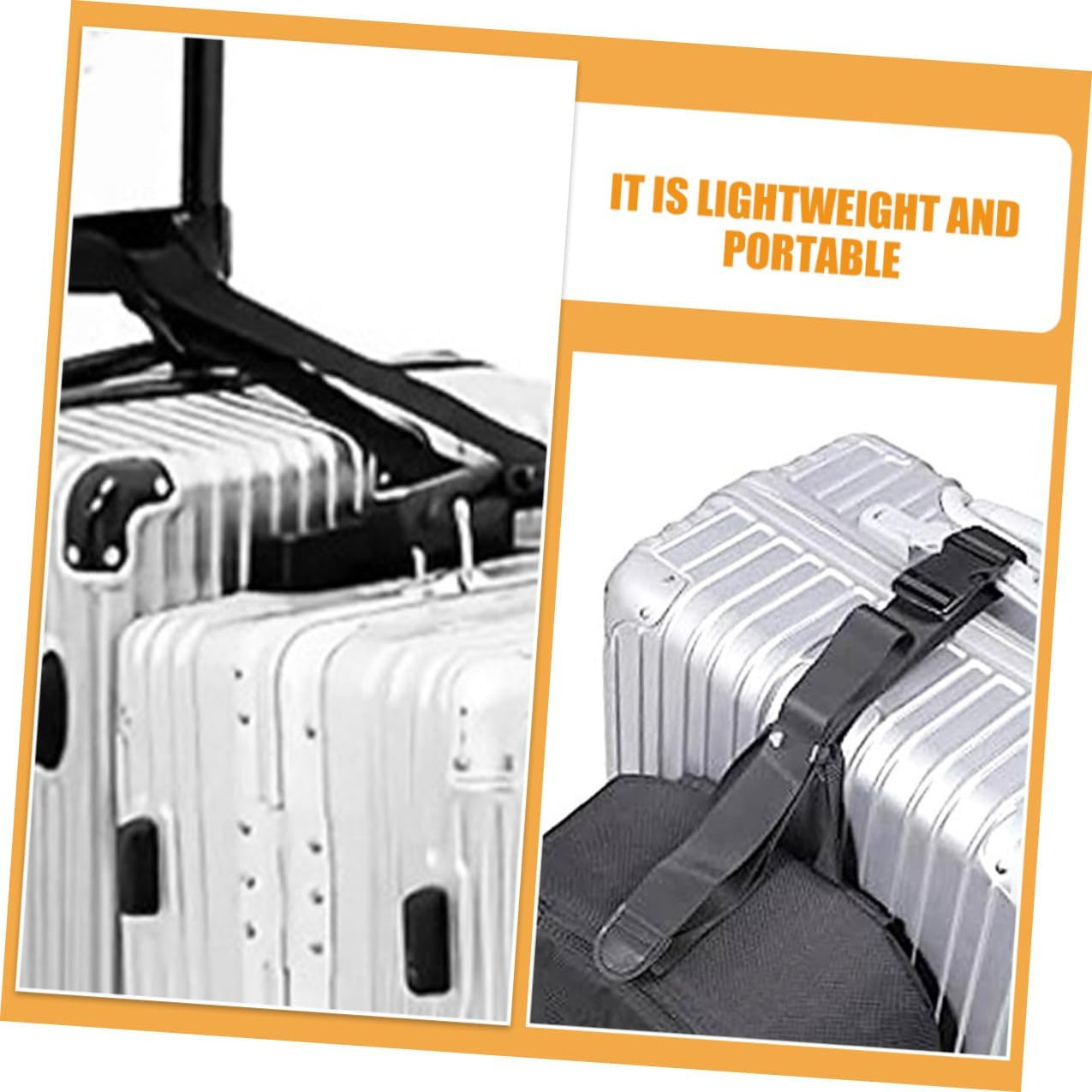 ULDIGI Adjustable Travel Luggage Connecting Straps with Buckle Non-Slip Suitcase Linking Belts for Secure Bag Connection and Easy Identification at Airport Black image number 5