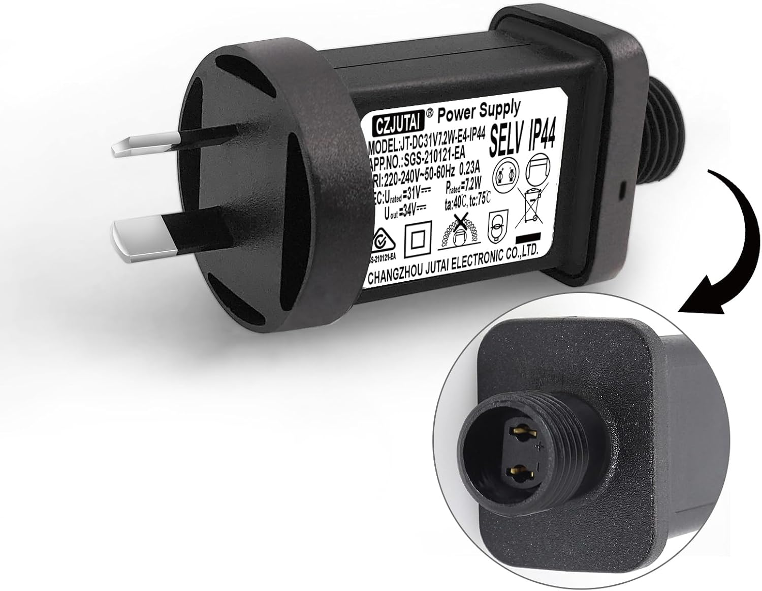 Premieradapter 31V 7.2W Replacement Power Supply CZJUTAI JT-DC31V7.2W /6W /4.5W /3.6W for Christmas Lighting, String Light, Projector Light, Lawn Lamp, Inflatable Device [A572] image number 1