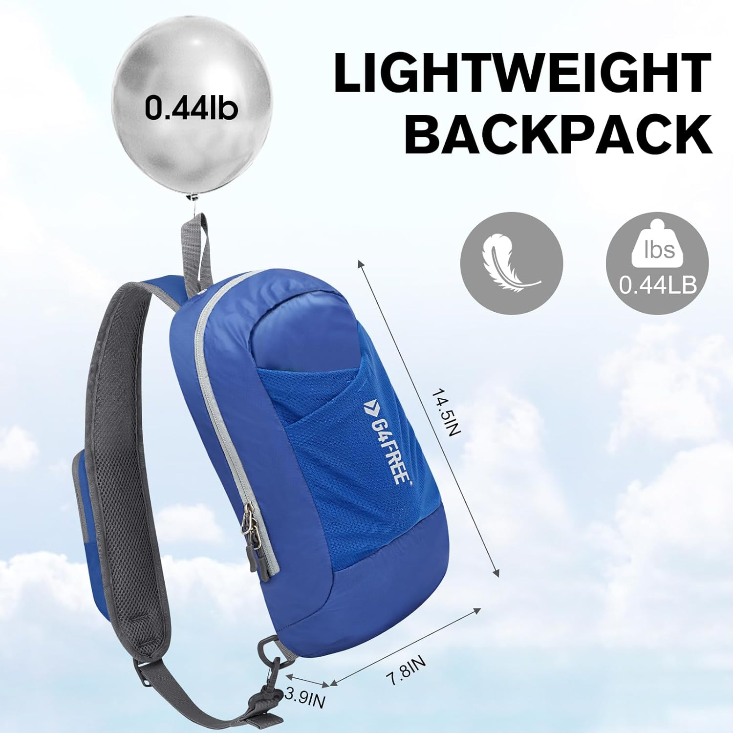 G4Free Sling Bag RFID Blocking Crossbody Backpack with Front Pocket Hiking Daypack Chest Bag for Women Men image number 3