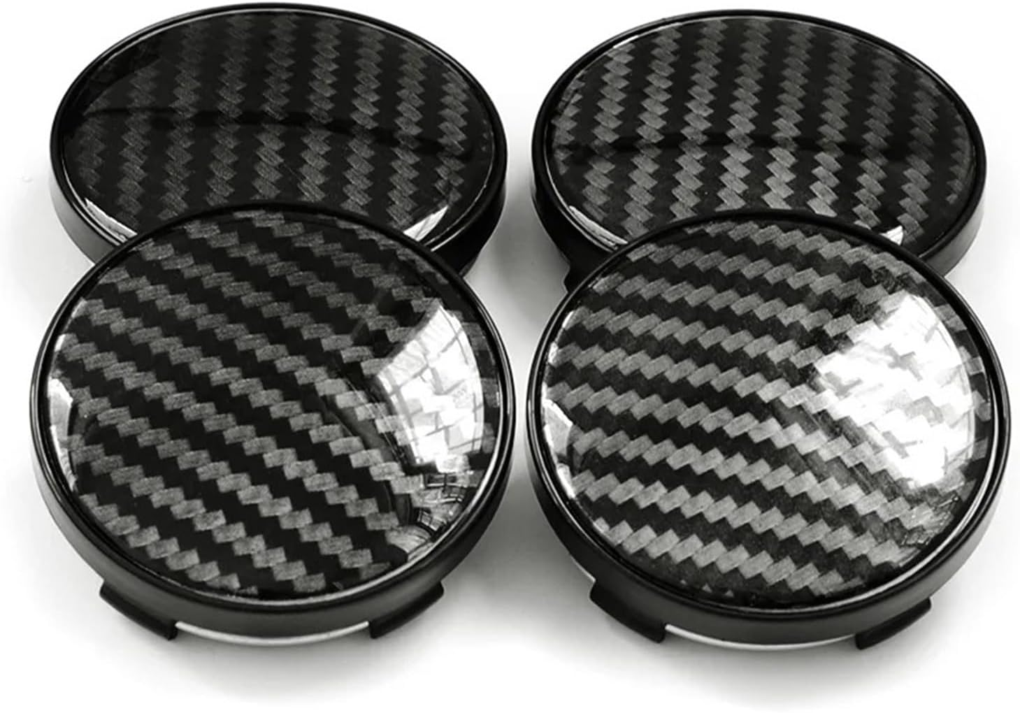 BWPEXZ 4Pcs 60Mm with 56Mm Aluminum+Resin 3D Carbon Fiber Pattern Logo Car Wheel Center Hub Cap Dust-Proof Cover Car Accessories image number 5