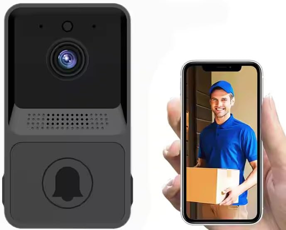 Smart 1080P Mini Door Bell Rectangle Camera - Black image number 2