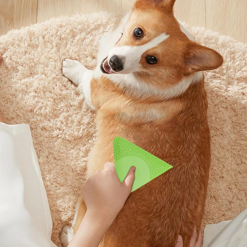 Poemtian Pet Brush for Shedding, Double-Sided Rubber Pet Hair Removal Brush, Pet Hair Shedding Solution, Dog and Cat Hair Remover for Pet Grooming and Shedding image number 1