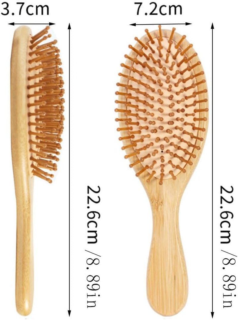 Hair Brush, Natural Wooden Bamboo Air Cushion Comb, Sensitive Scalp Anti-Static Detangling Tools for Scalp Massage, Smooth Glide & Pain-Free Styling Curly,Straight,Thick Hai(Oval) image number 4