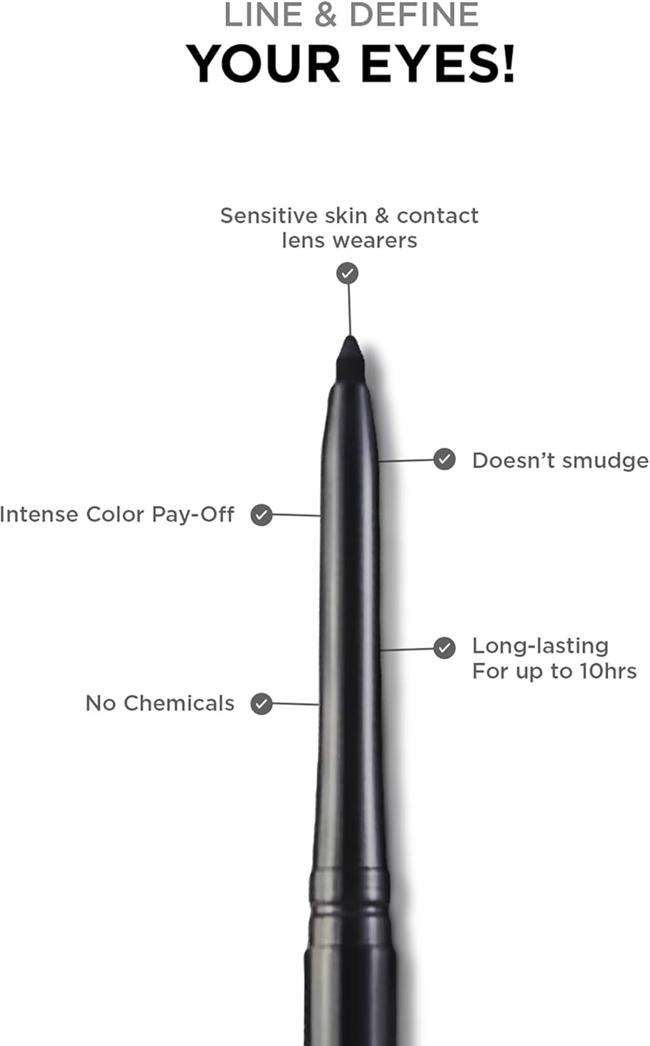 Colorbar Mesmereyes Kajal, Black 001, 0.35G image number 2