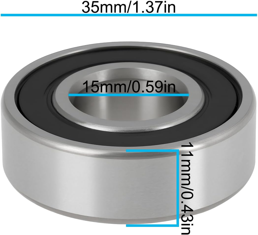 2Pcs Mower Timing Pulley Bearing 80737-VK1-003 6202-2RS Bearing Compatible with Honda HF2415 HF2417 HF2620, 15X35X11Mm image number 4