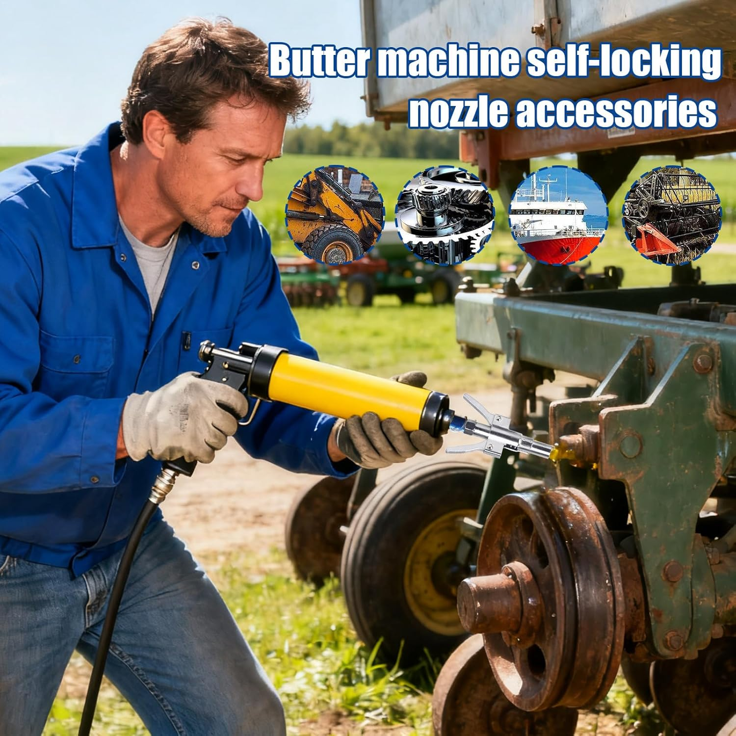 Grease Coupler Lock On,Quick Release Grease Fitting - Heavy-Duty Fitting Adapter for Industrial Machinery Construction Farm Equipment Truck Maintenance Automotive Repair image number 2