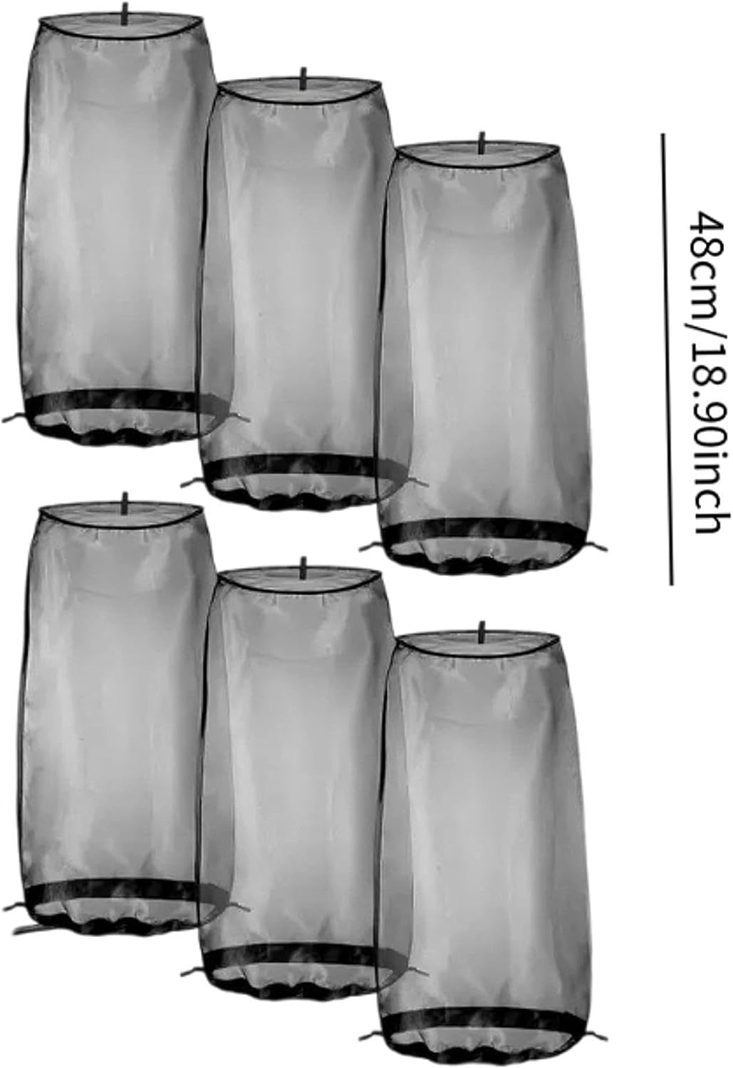 "Abbraccia" 6X Wig Storage Bag Packaging Bag Wig Cover with Drawstring for Transportation, Traveling Salon, Black