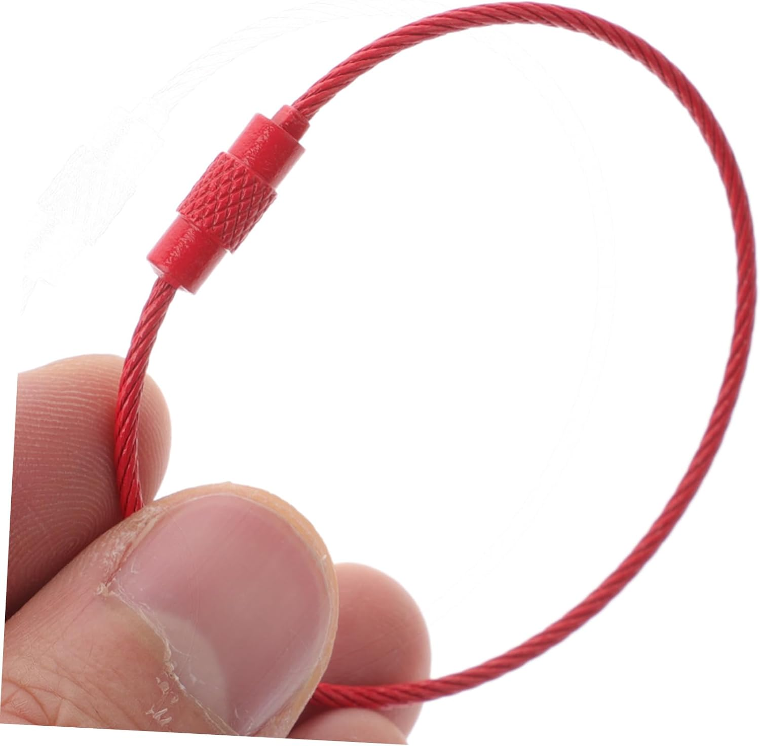 COSMEVIVI 15Pcs Colorful Coated Steel Wire Keychain Loops Luggage Wire Tags Multi-Functional Key Rings 1.5Mm X 15Cm for Travel and DIY Accessories Random Color image number 2