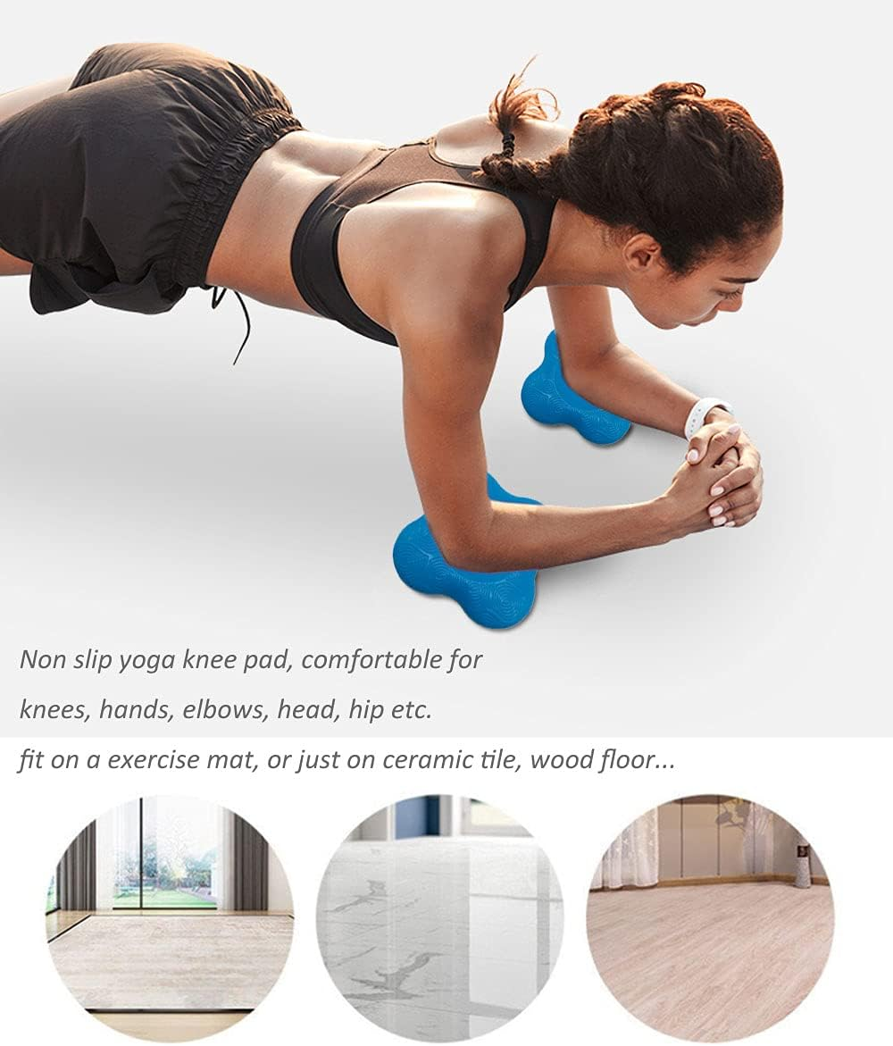 Yoga Knee Pad Support, Non Slip Cushion for Knees Thick Kneeling Pad, Soft Yoga Knee and Elbow Wrist Pads for Women/Men, for Kneeling Down, Workout, Pilates Exercise 2 Pack - Blue image number 2