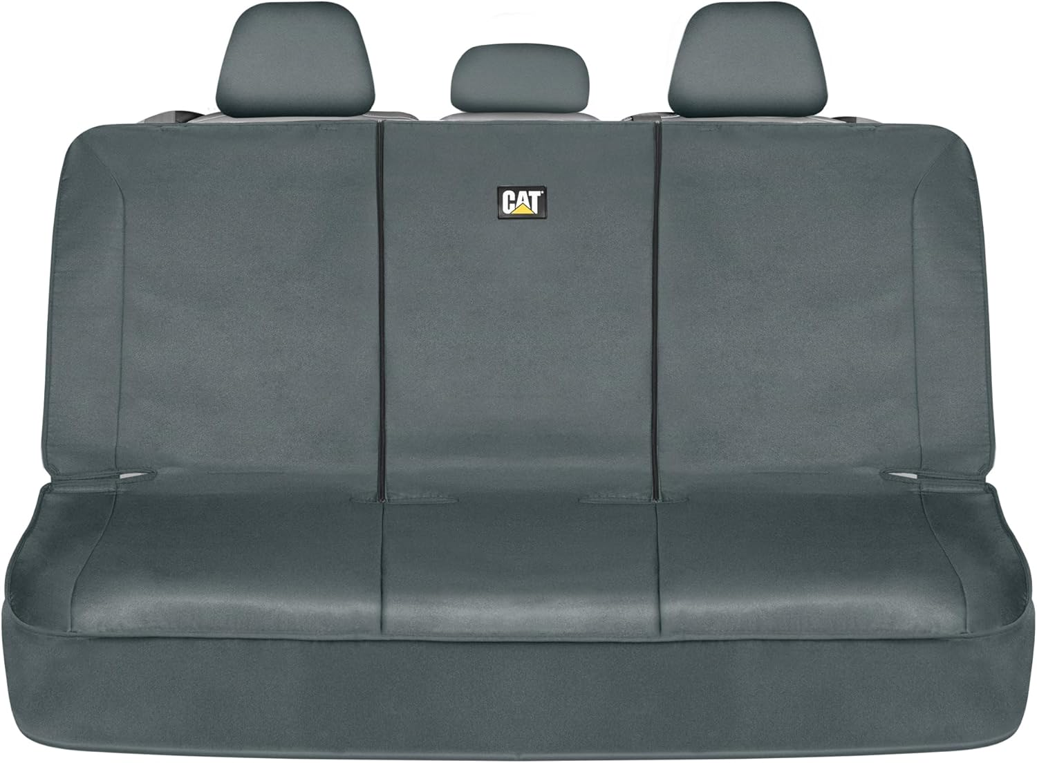 Cat Flexfit&trade; Black Rear Seat Cover for Car, SUV, & Truck - Durable Canvas Material Back Car Seat Covers 60/40 Split Bench Protector - Back Seat Cover & Back Seat Protector Interior Accessories