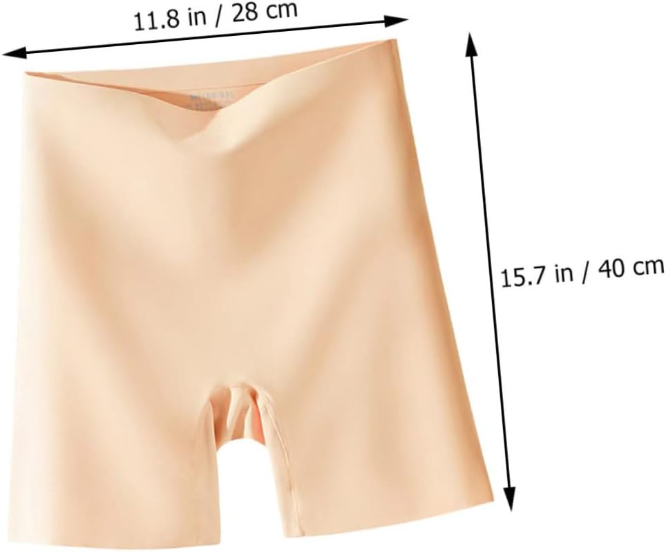 Healvian High Waist Maternity Underwear Women Panties Breathable Ice Silk Seamless Anti-Exposure Safety Shorts Tummy Control for Pregnancy and Postpartum Khaki image number 3