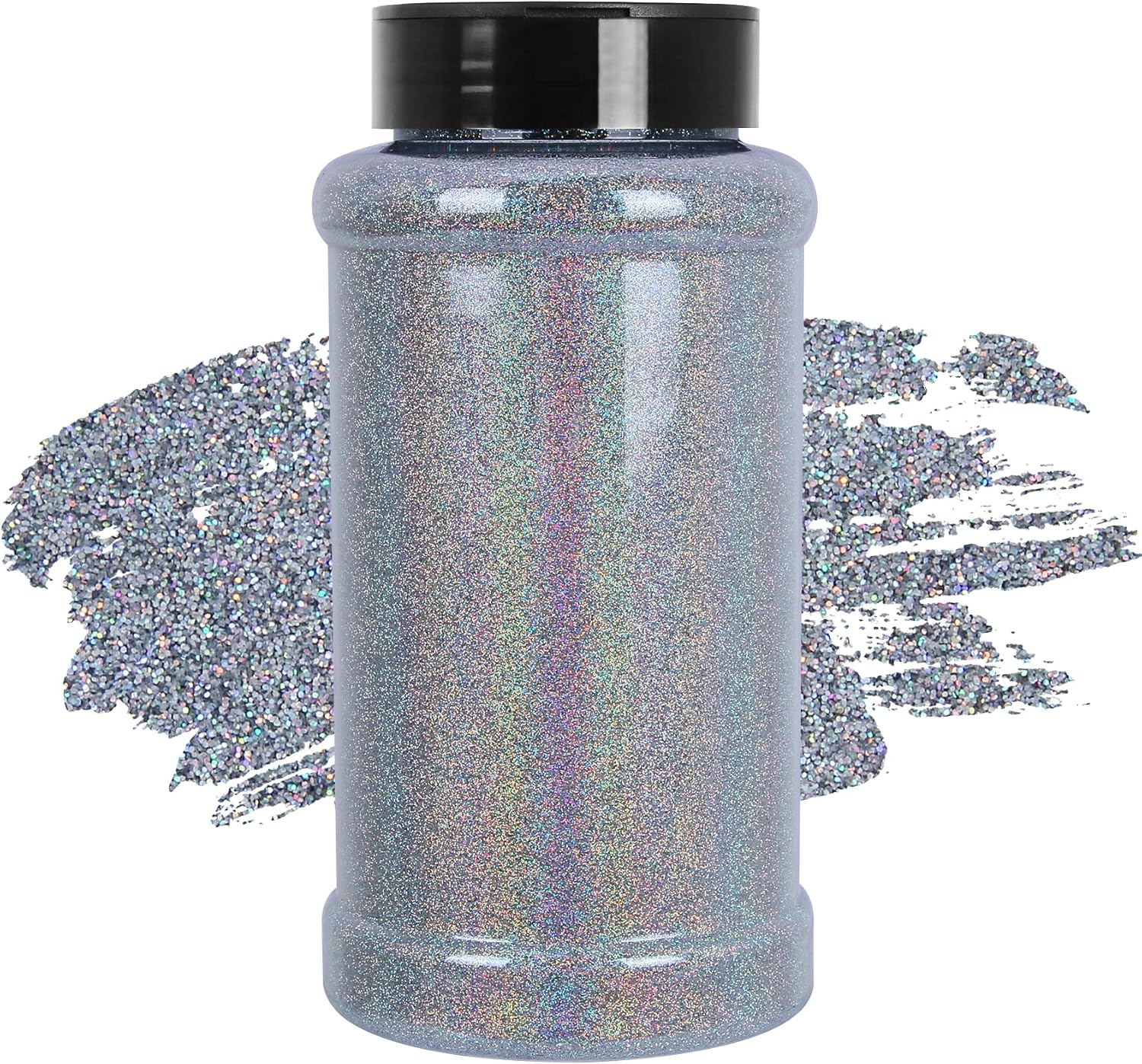 Holographic Glitter Ultra Fine Silver Glitter, 7.05 Oz (200G), Fine Glitter for Resin Crafts Nails Tumblers Slime Cosmetic and Festival Decoration - Laser Silver Glitter Bulk