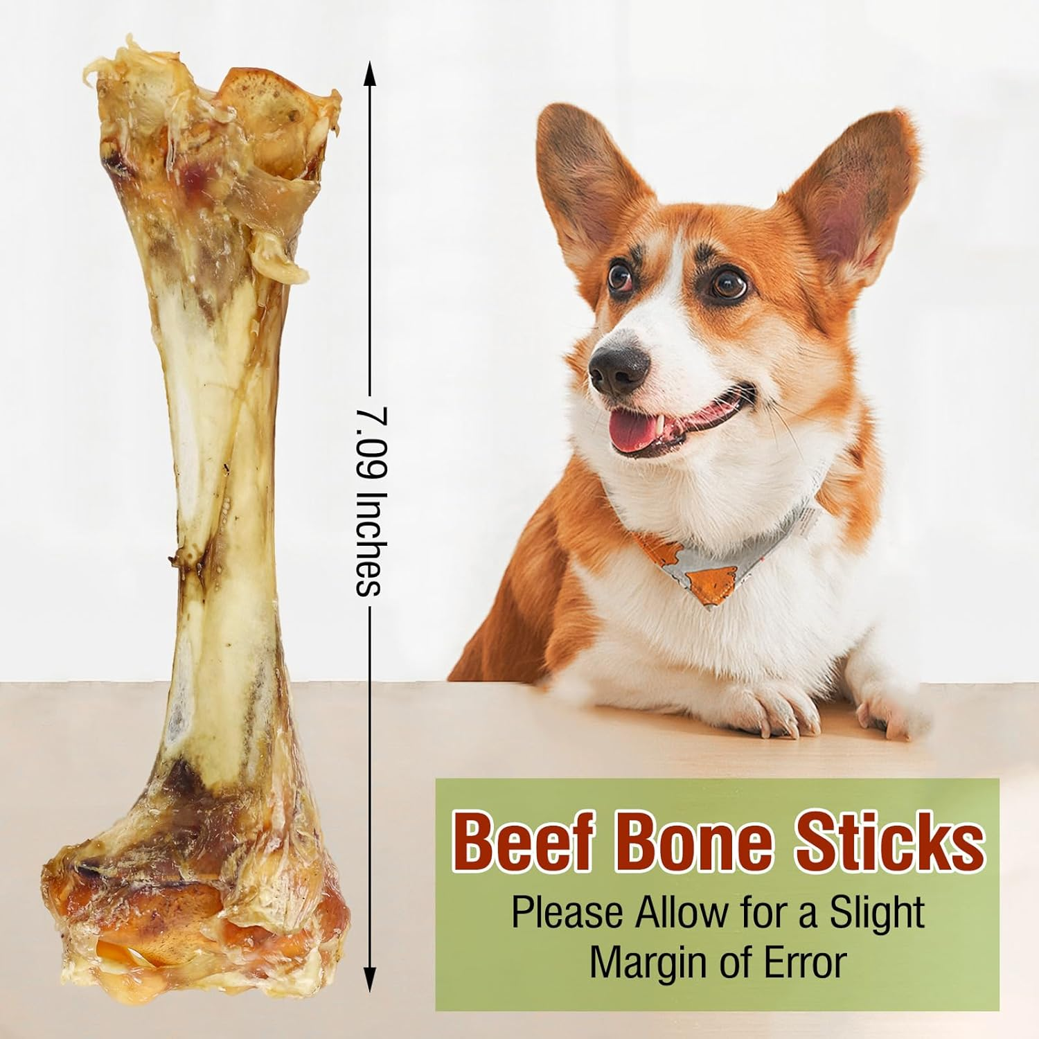 Xcdsxer Giant Dog Bone Stick，Dental Health Dog Treat - Natural, Bite-Resistant & Teeth-Cleaning, Chew Toy for Medium and Large Dogs, 100% Grass-Fed Beef Bone for Canines (2Count) image number 1