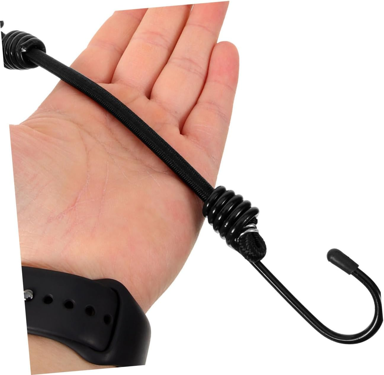 ULTECHNOVO 4Pcs Elastic Luggage Rope Straps Bungee Cords Hooks Versatile Luggage Straps for Suitcases Carabiner Clips for Secure Tie Down image number 3