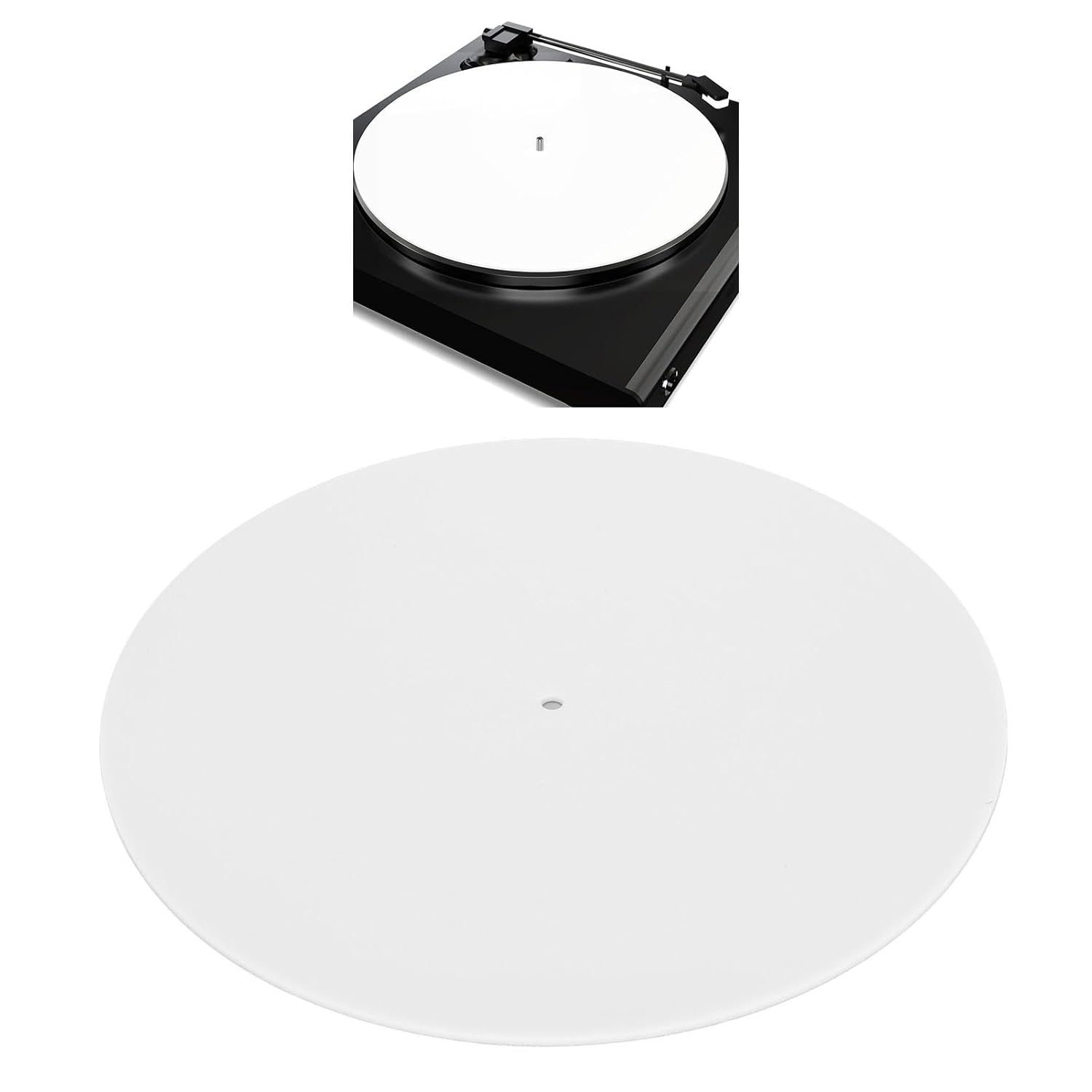 12 Inch Acrylic Turntable Mat, Platter Slipmat for 12 Vinyllp Vintage Record Player, anti Static Turntable Platter Mat for Universal to All Lpvinyl Record Players (White) image number 1