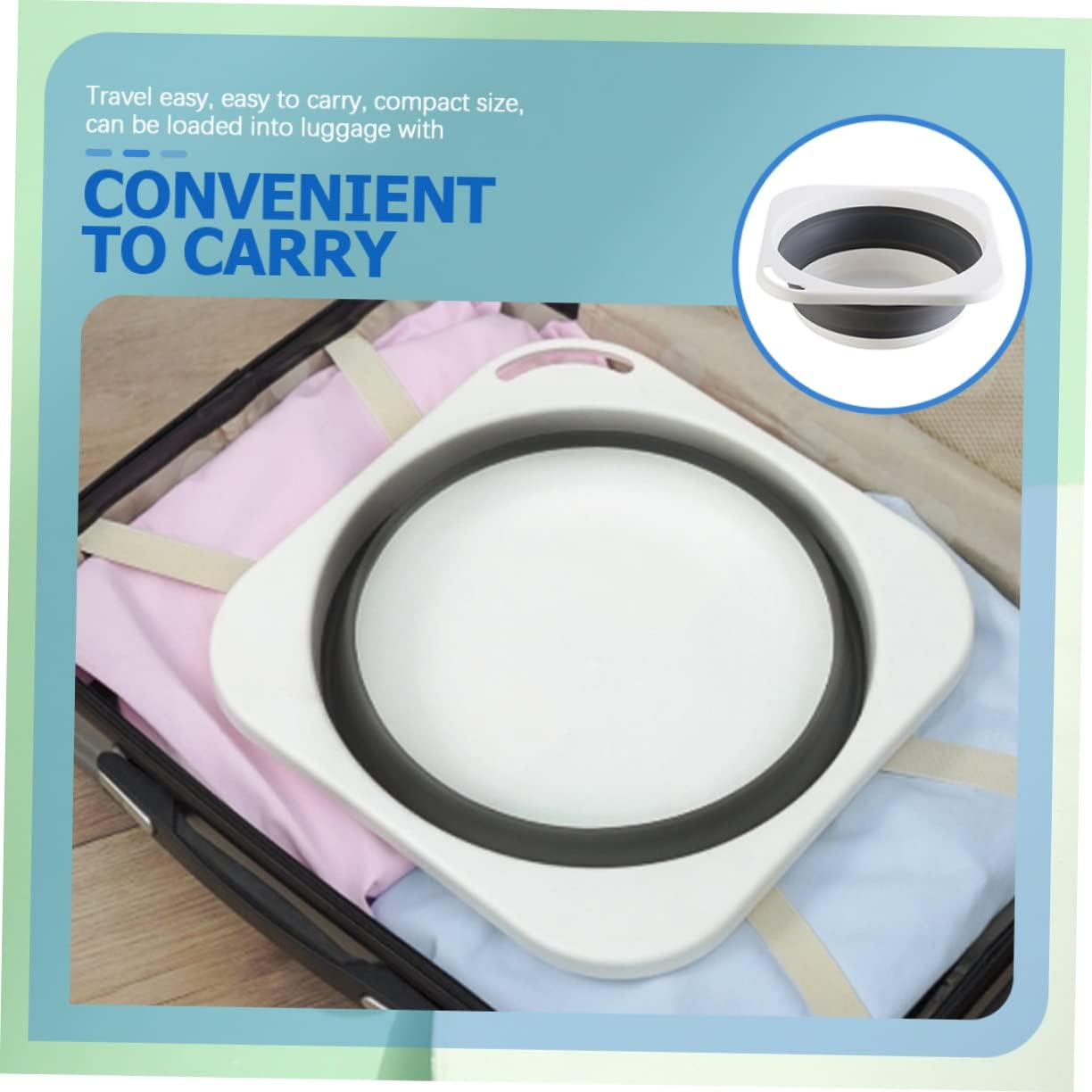 Gogogmee Folding Washbasin Compact Laundry Sink for Kitchen Bath Vegetable Cleaning Camping and Storage image number 4