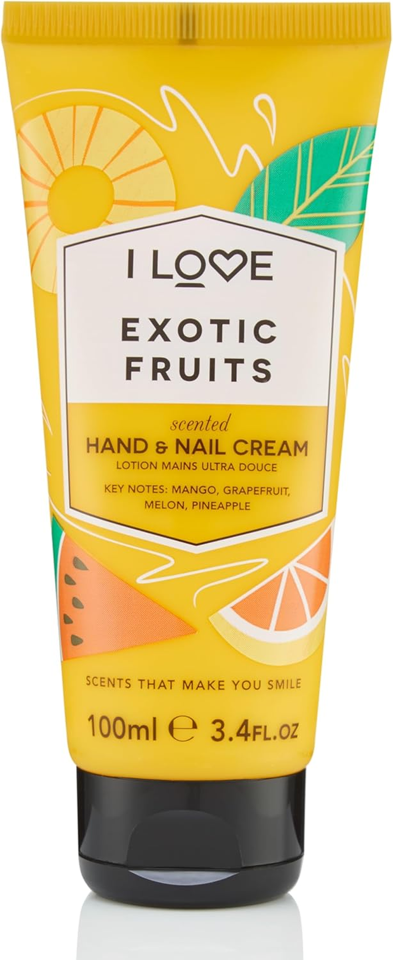 I Love Exotic Fruits Scented Hand & Nail Cream, Packed with Shea Butter & Coconut Oil to Rejuvenate & Nourish the Skin, 93% Naturally Derived Ingredients Including Vitamin, Vegan-Friendly - 100Ml image number 2