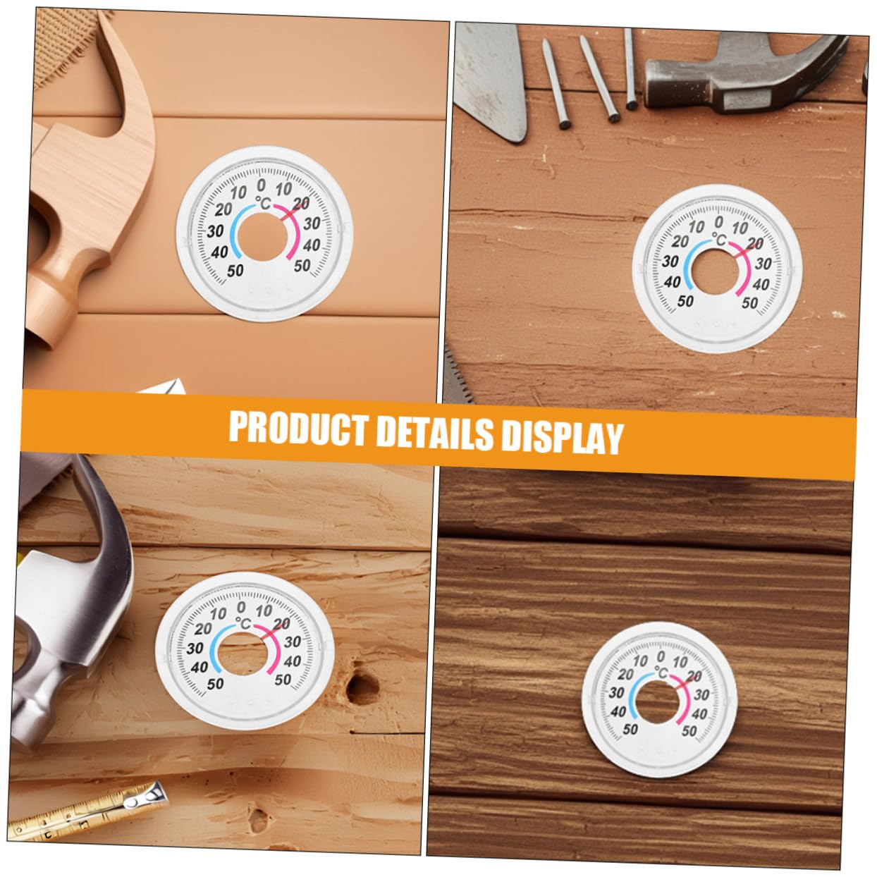 Indoor Outdoor Door Window Thermometer Analog Temperature Gauge Accurate round Plastic Housing for Home Monitoring image number 5