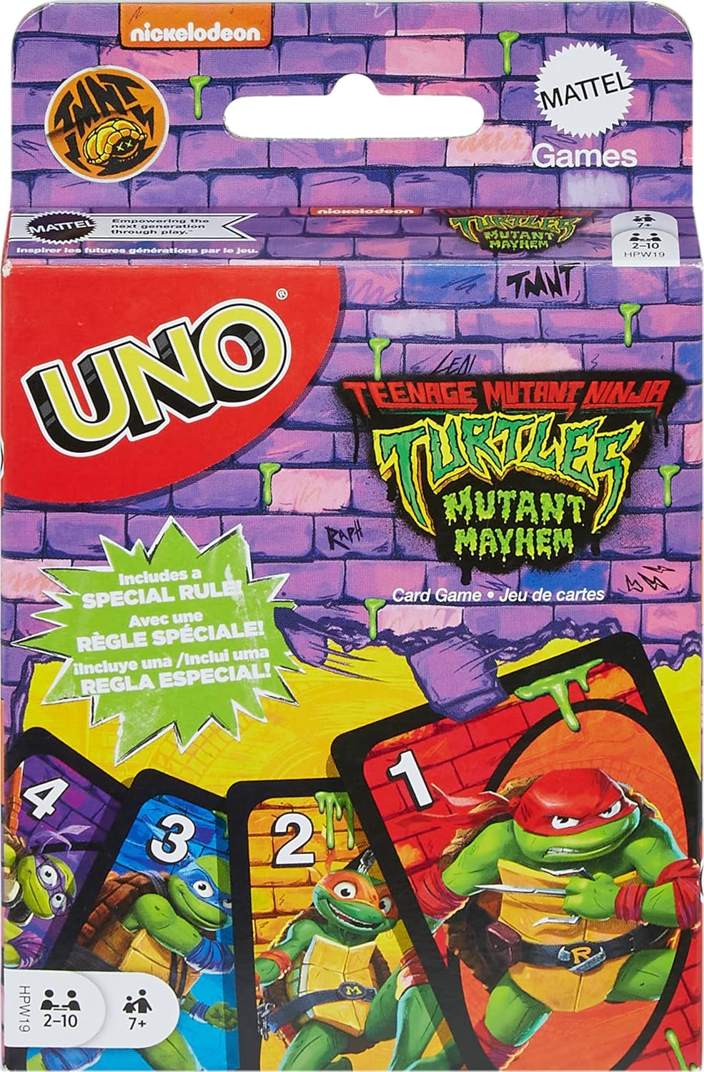 Mattel Games UNO Teenage Mutant Ninja Turtles Mutant Mayhem Card Game for Family Night, Travel & Camping