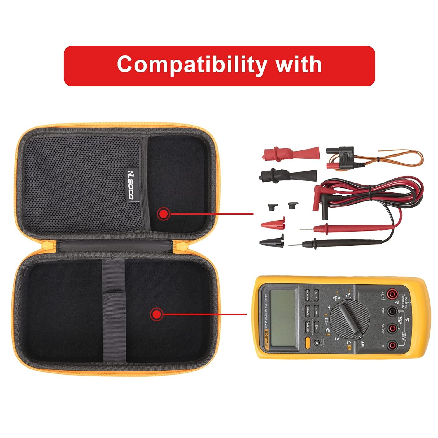 RLSOCO Hard Case for Fluke 87V/86V/83V/77-IV Digital Multimeter - Black (Case Only) image number 4