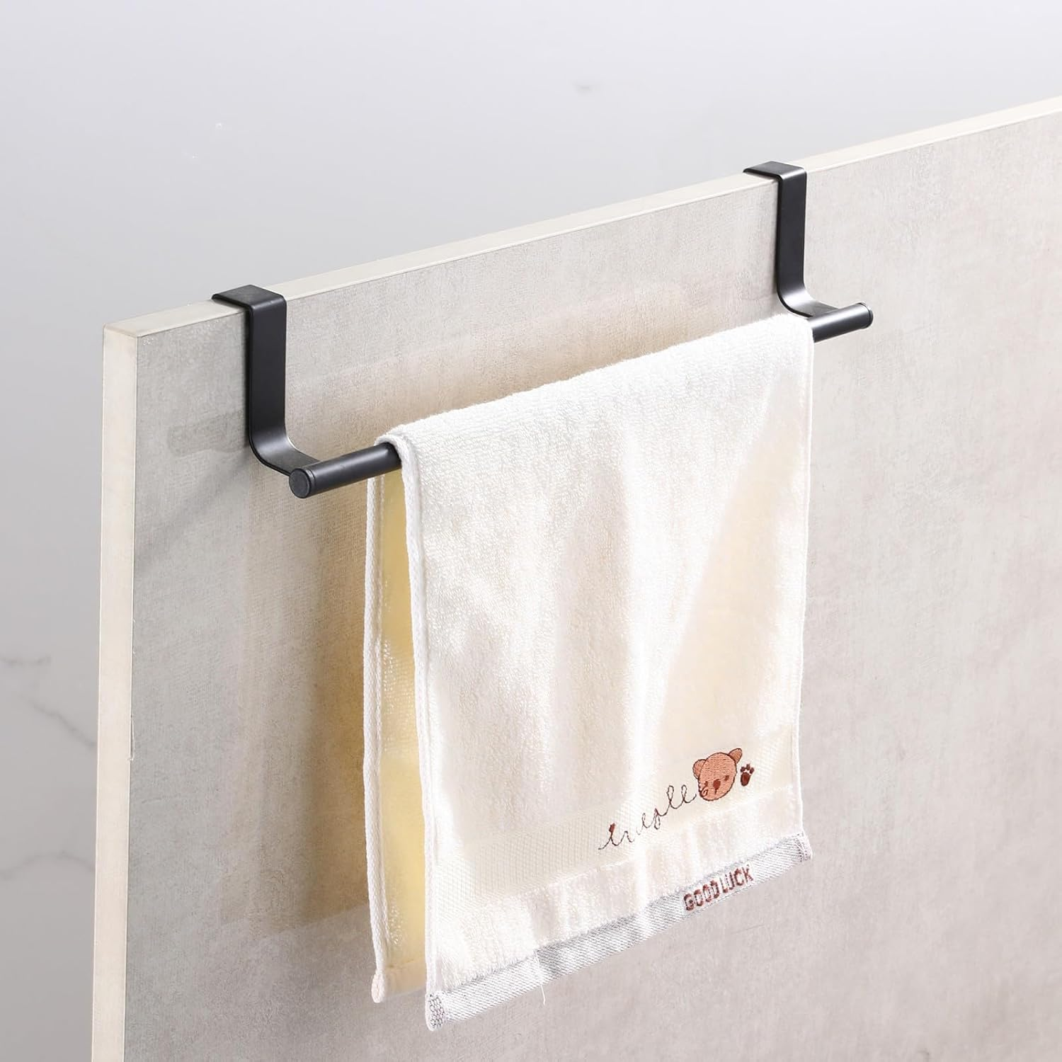 Breikuth over Door Towel Rail 35.5Cm Tea Towel Holder for Kitchen over Cabinet Towel Bar Stainless Steel 2PCS (Matte Black) image number 1