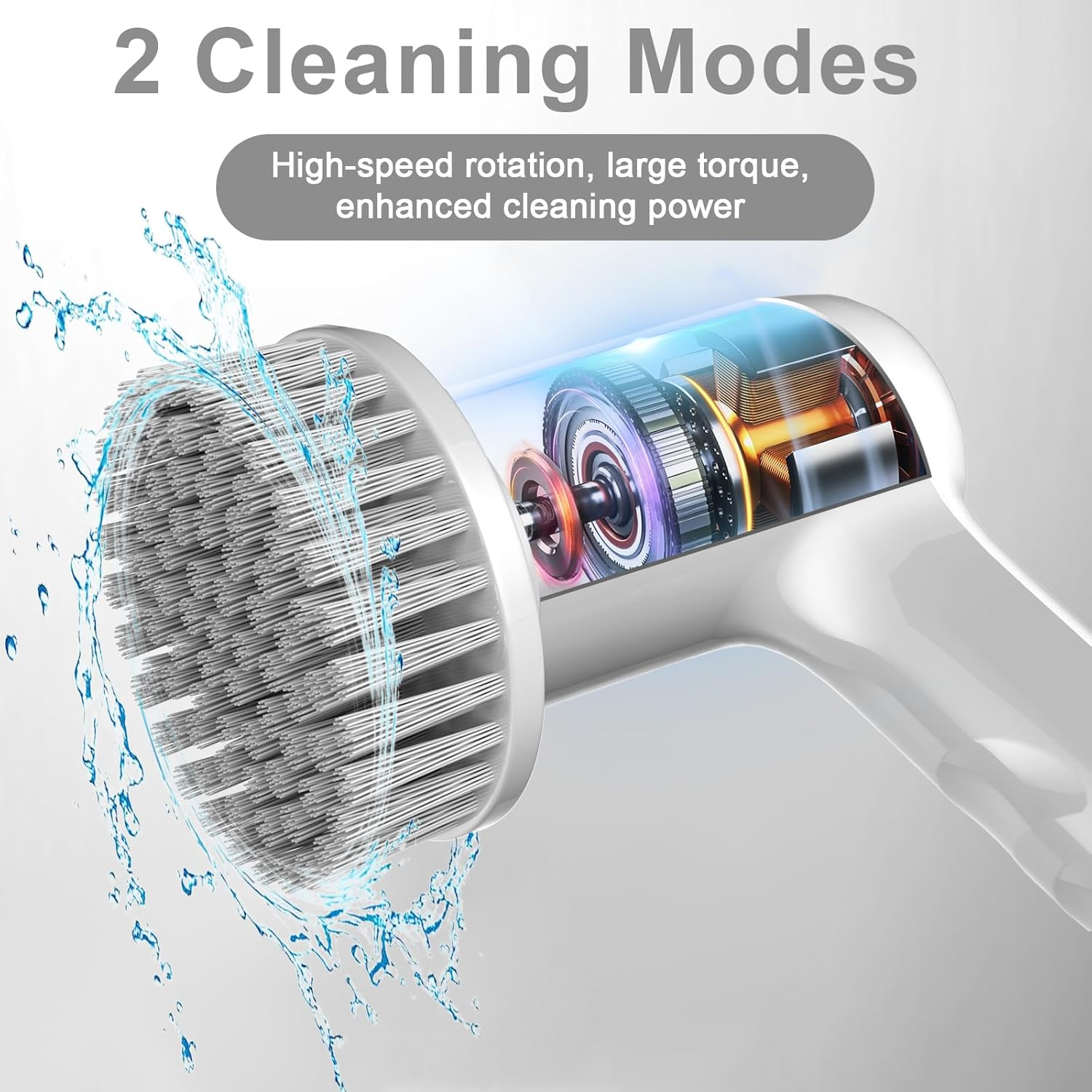 Cordless Electric Spin Scrubber &ndash; 5-In-1 Waterproof Brush Set with 2 Speeds & LED Display | Ideal for Bathroom Grout, Kitchen Grease, Tile & Tubs image number 5