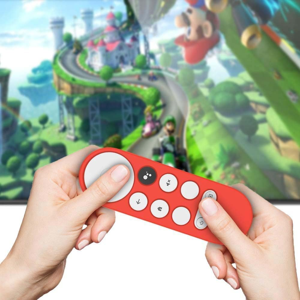 USTIYA Case for Google TV Chromecast 2020 Remote Control Case Smart Shockproof Cover Accessories (Red) image number 2