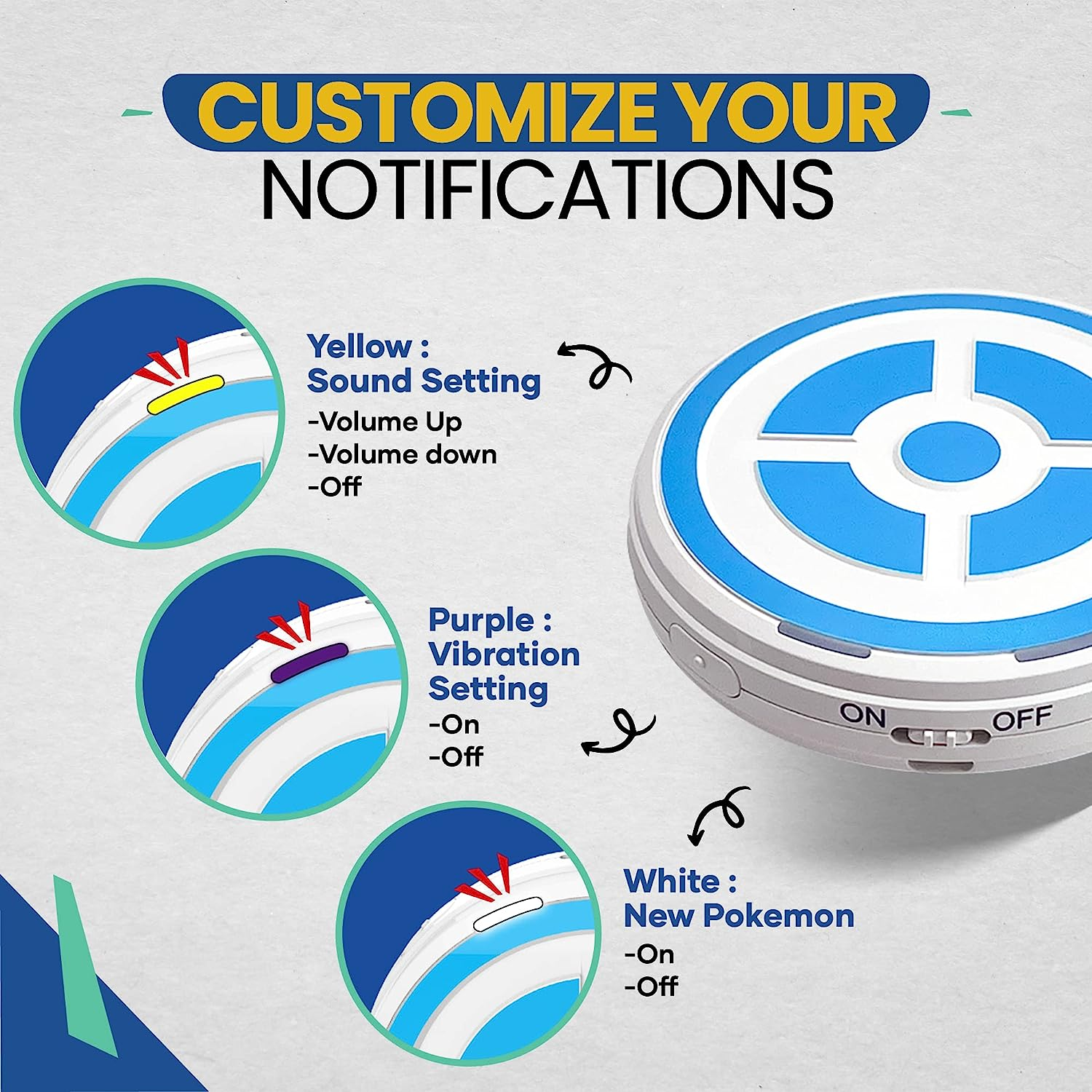 Megacom Duomon Ver2022 Auto Catcher for Go plus - Compact Accessory with Auto Catch, Voice Notifications - Faster Bluetooth for Pocket Game - Long-Lasting Battery, Stable Connection (Black) image number 6