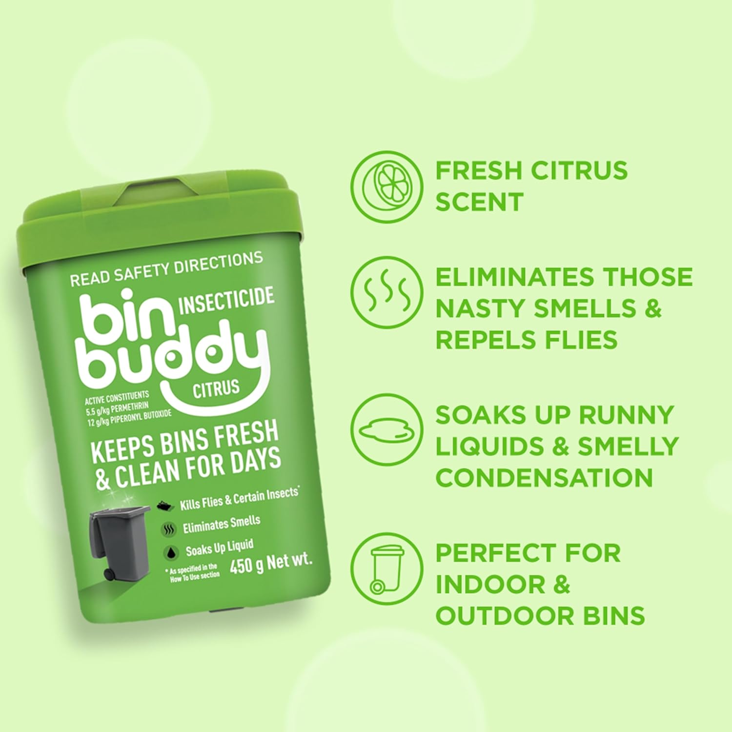 Bin Buddy 450G Citrus Zing 3 Pack, 1350 Grams, Pack of 3