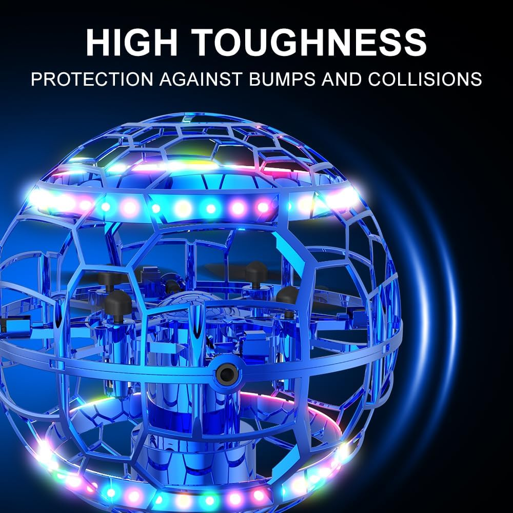 2025 Flying Orb Ball Toy, Cosmic Globe Boomerang Mini Drone for Kids, Hand Drone Orbit, Cool Toys for 6 7 8 9 10+ Year Old Boys Girls Teens Outdoor Toys - Blue image number 2