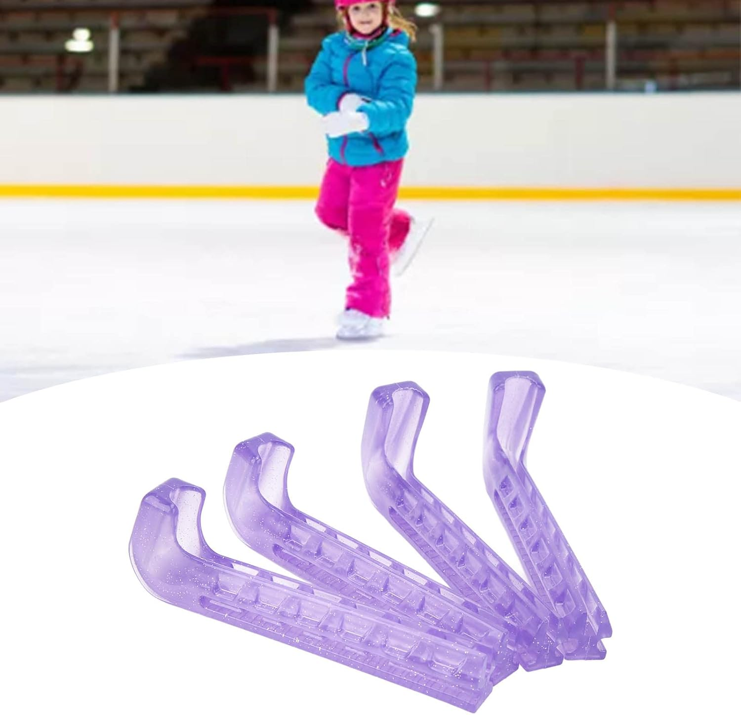 2 Pairs Ice Skate Guards, Silicone Ice Skating Guards and Soft Skate Blade Covers, Adjustable Ice Skate Blade Protector for Hockey Skates Figure Skates Ice Skates image number 5