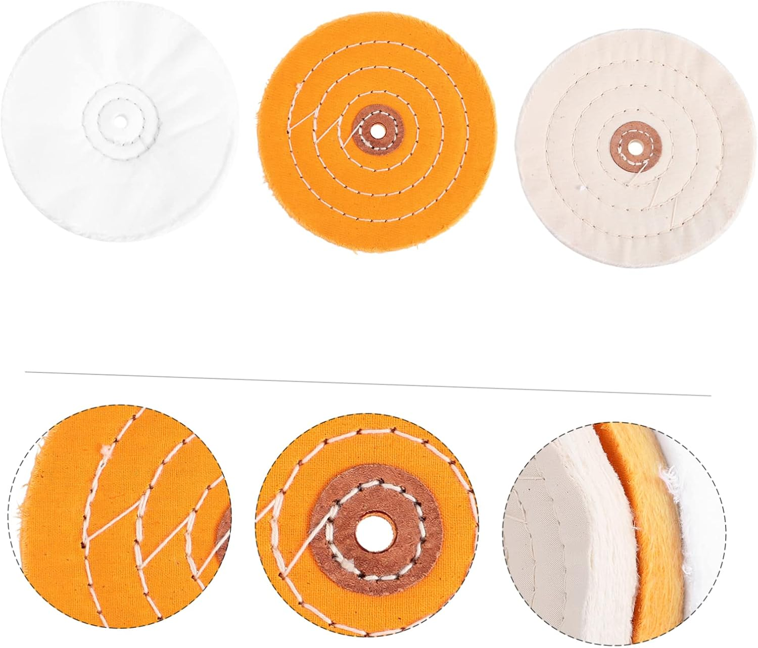 HEALEEP 3Pcs Cloth Wheel Polishing Tool Set Buffing Wheel Pad Kit for Car Polisher Equipment for Mirror Finish