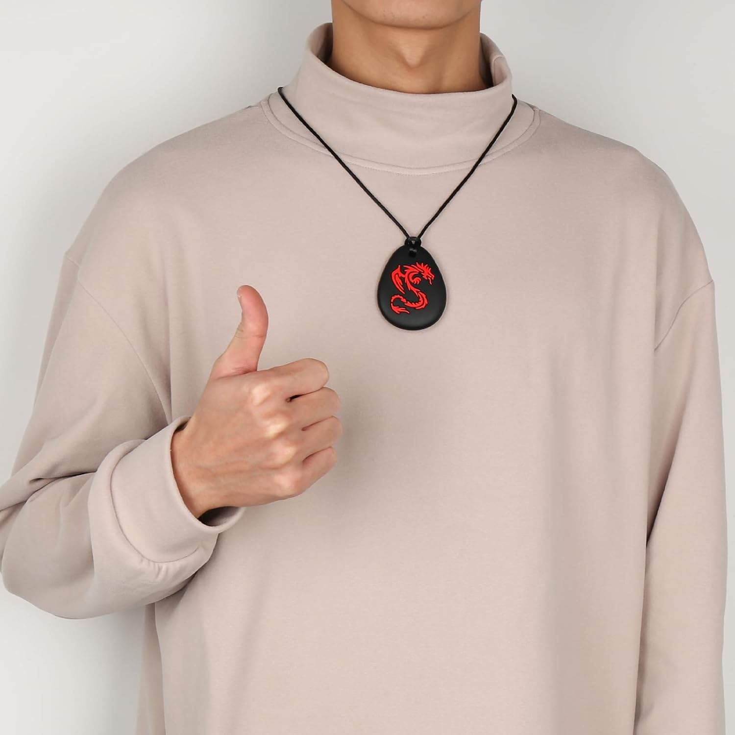 Chew Necklace for Sensory Kids & Adults | 2-Pack Dinosaur Designs | Safe Silicone Chew Toys for Autism, ADHD, SPD | Durable & Easy to Clean image number 4