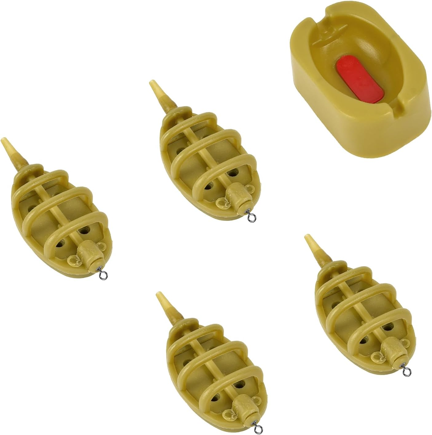 Tophomer Fishing Inline Feeders, Flat Inline Method Feeders with Matching Silicone Mould Set for Carp Feeder Fishing (15G 20G 25G 35G) image number 5