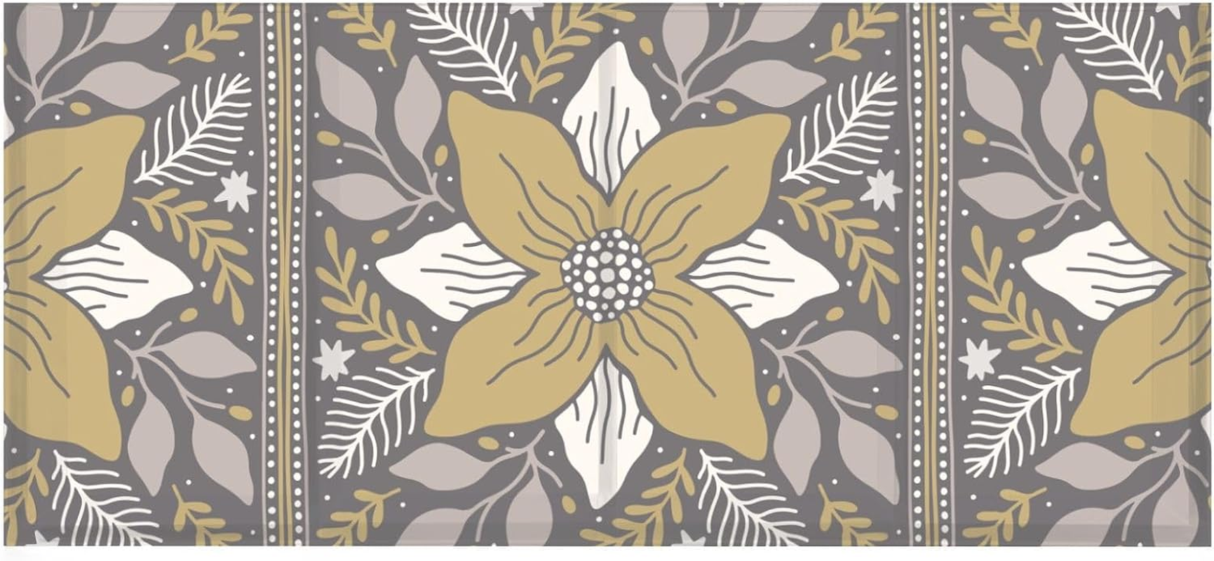 Guoche Acrylic Pen Cup Holder for Desk Merry Christmas Retro Brown Flowers 4 Compartments Clear Plastic Brush Holder for Vanity for Bedroom Accessory Art Supply Storage Organizer