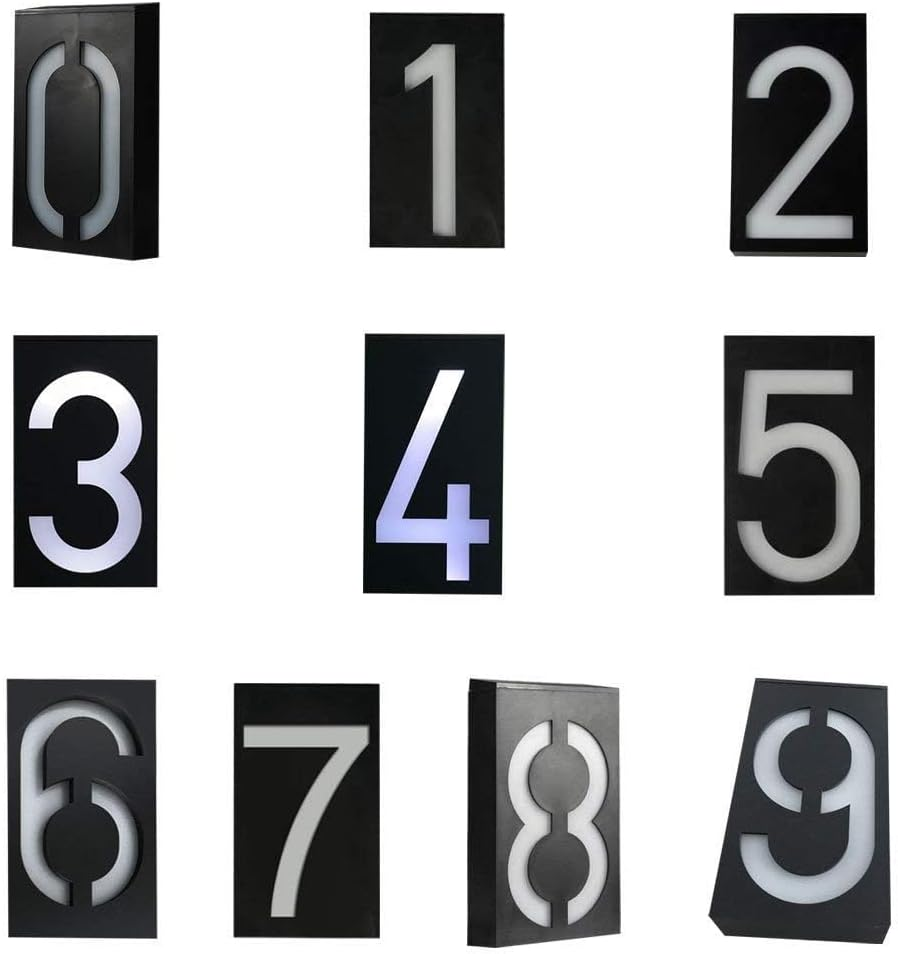 LED Solar House Number Light, Garden Numbers Solar Powered Address Sign LED Illuminated Outdoor Plaques and Wall Art Lighted up for Home Yard Street (Digit 2) image number 2