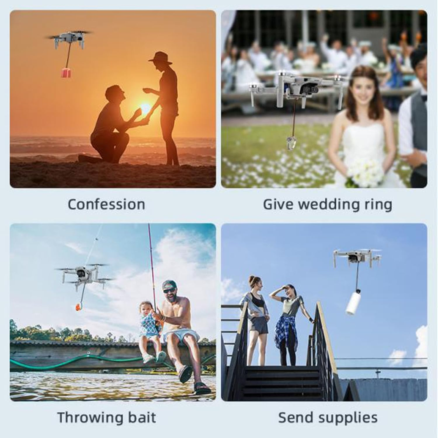 Zopsc RC Drone Airdrop Device for Mavic Mini Mini SE Mini 2, USB Rechargeable Drone Payload Release System image number 6