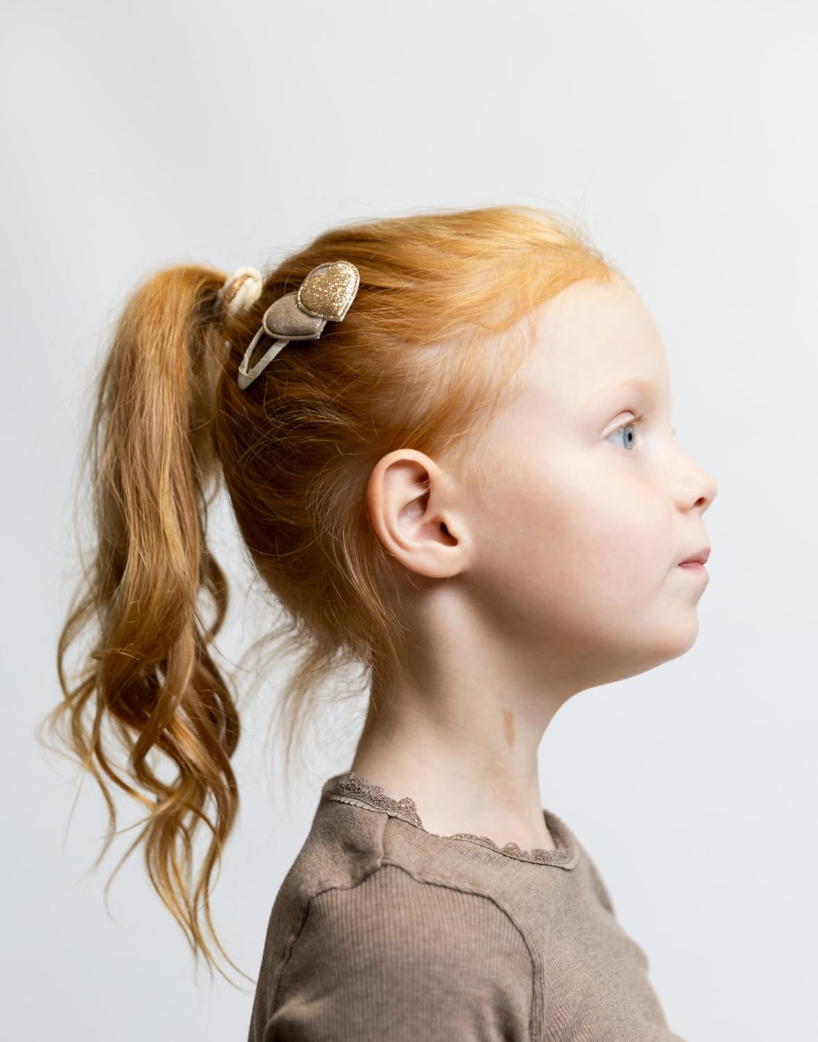 Clip and Hair Scrunchie Set Heart Salted Caramel image number 1