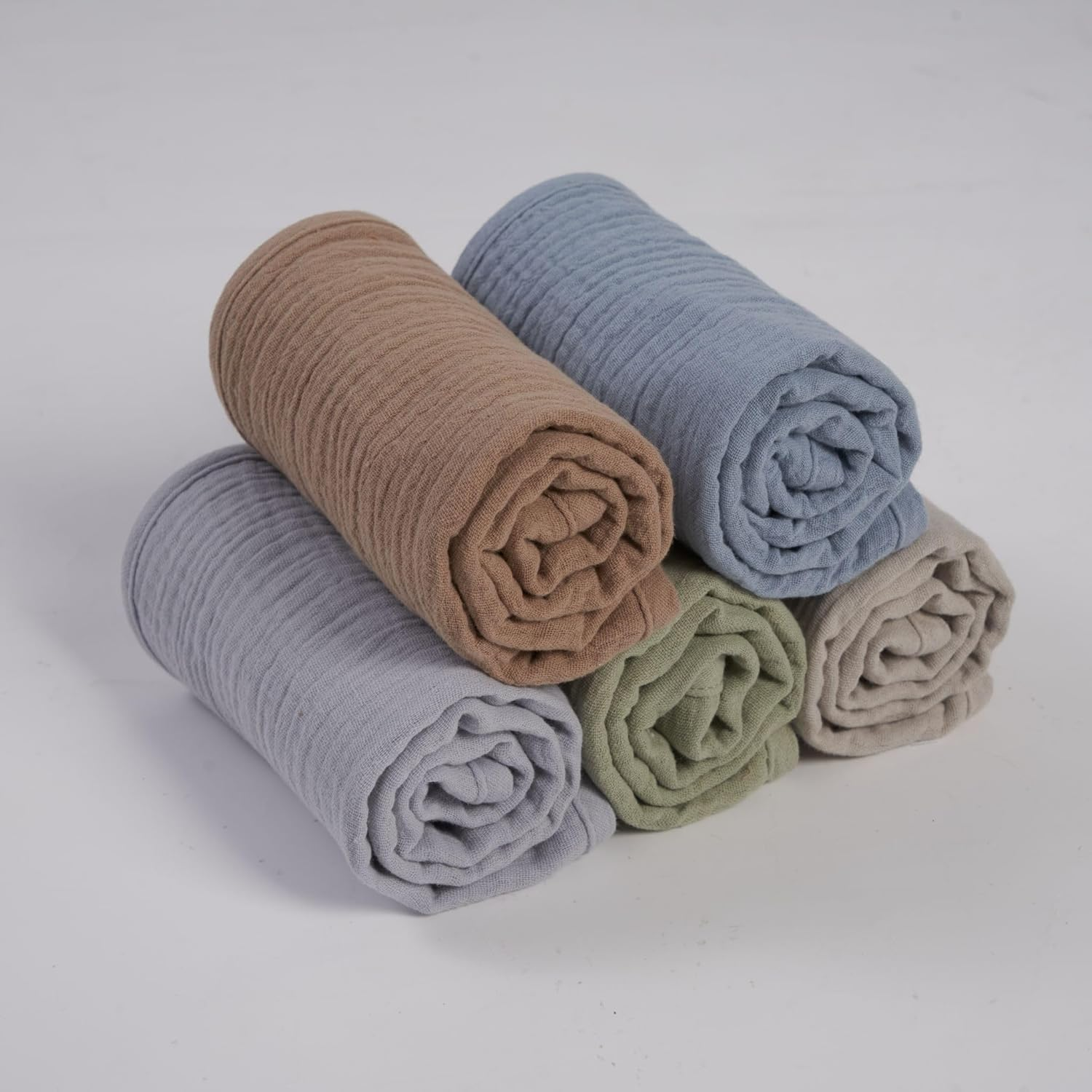 5-Pack Organic Cotton Muslin Burp Cloths - Makeshift Baby Bibs - Milk Spit up Rags - Reusable Wipes - Newborn Essentials - 48Cm X 25Cm (Earth and Sky) image number 6