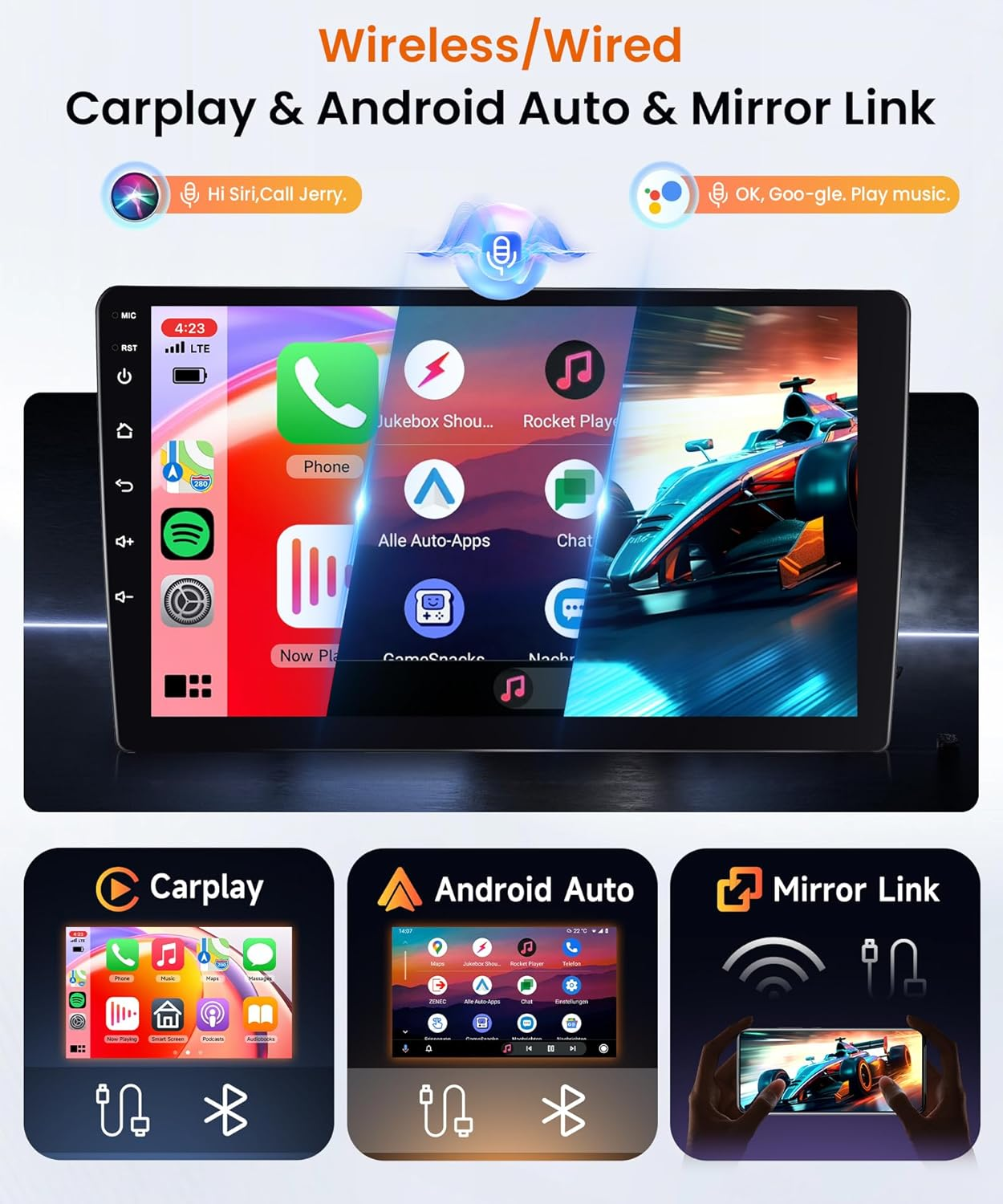 2G 64G Android Car Stereo Radio for Nissan Patrol 1997-2005 Carplay, Rimoody 9 Inch Touch Screen Android Auto Mirror Link GPS Wifi Bluetooth FM/RDS SWC Backup Camera image number 4